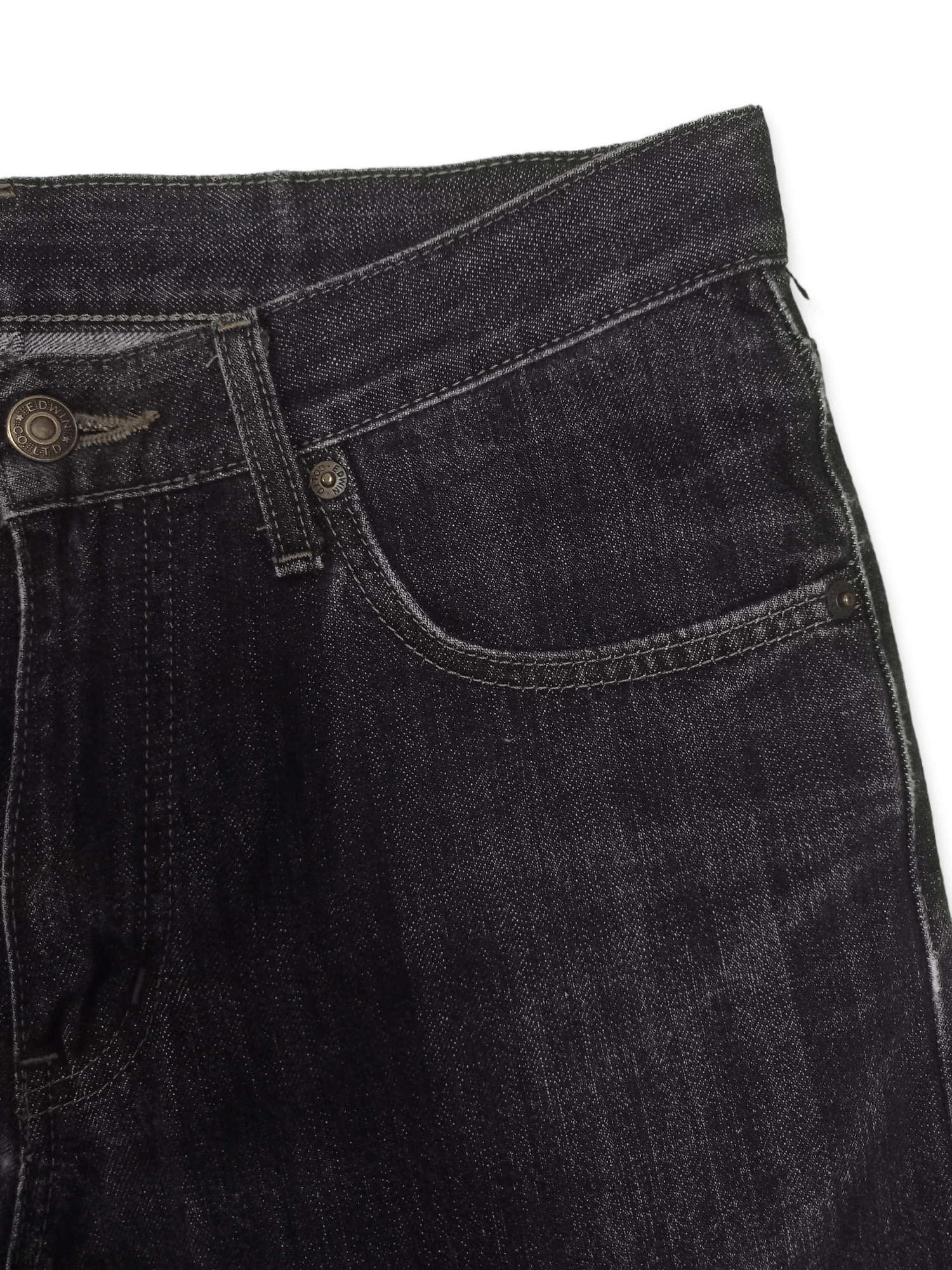 Edwin × Japanese Brand Vintage Japanese Edwin 402 Straight Leg Washed Black Jeans Size US 30 / EU 46 - 7 Thumbnail