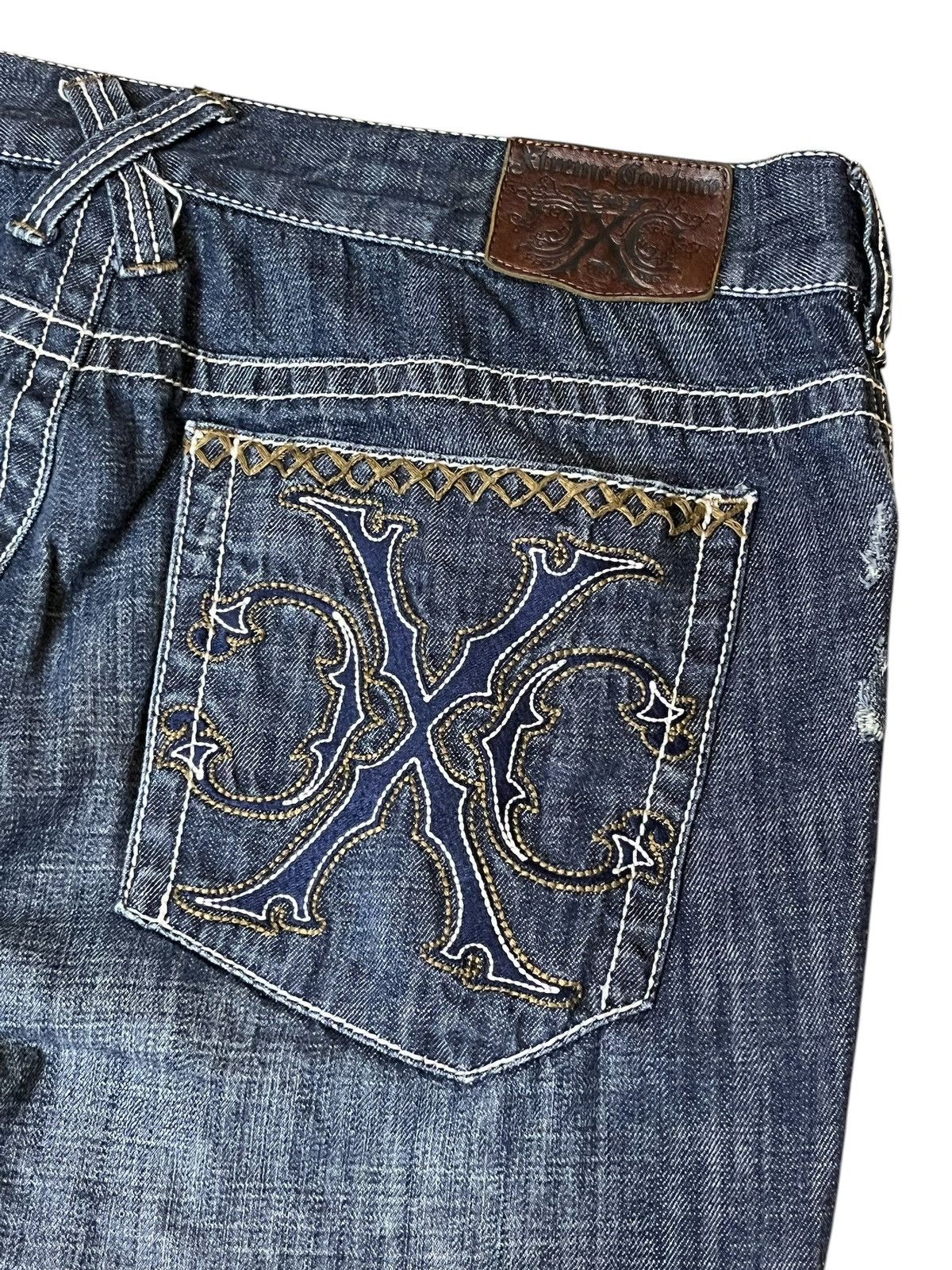 Japanese Brand ARCHIVE JAPANESE CULTURE EXTREME COUTURE STRAIGHT CUT JEANS Size US 37 - 8 Thumbnail