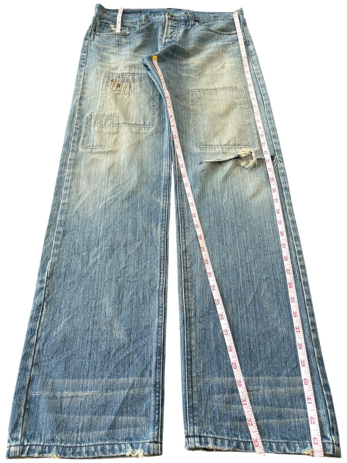 If Six Was Nine Japanese Rupert The Difference Patched Distress Baggy Jeans Size US 34 / EU 50 - 9 Thumbnail