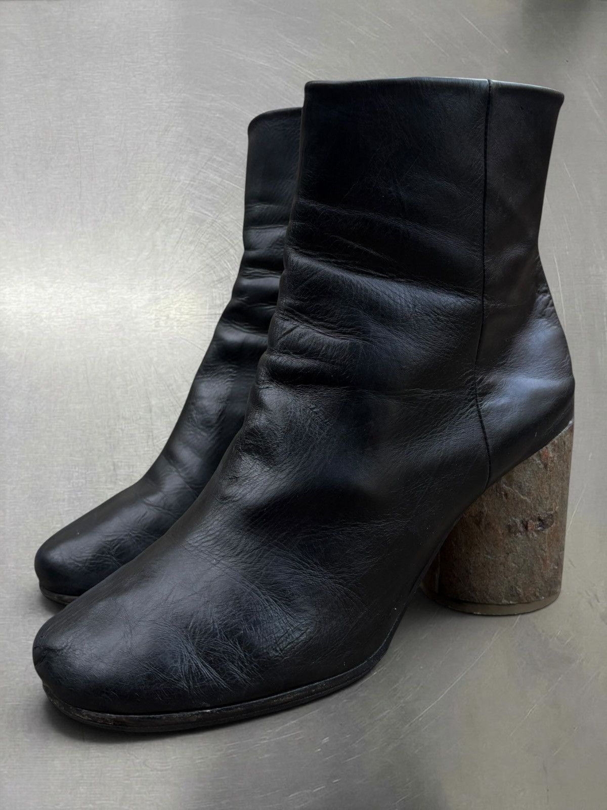 Maison Margiela Maison Margiela Leather Boots Black Textured Heel Size 37 Size US 7 / IT 37 - 3 Thumbnail