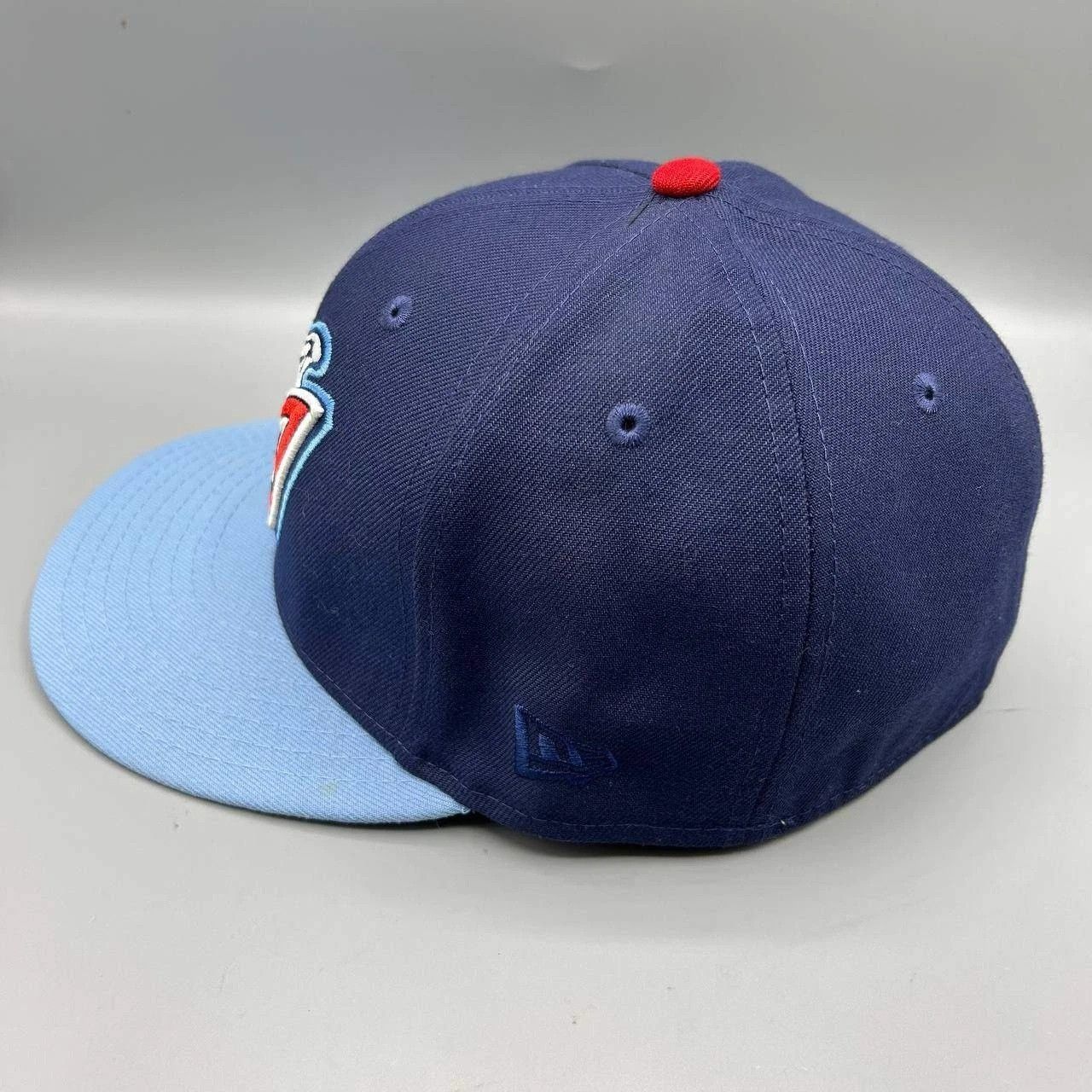 New Era Los Angeles LA Angels Hat Men 7 3/8 Blue MLB Fitted Cap Size ONE SIZE - 3 Thumbnail