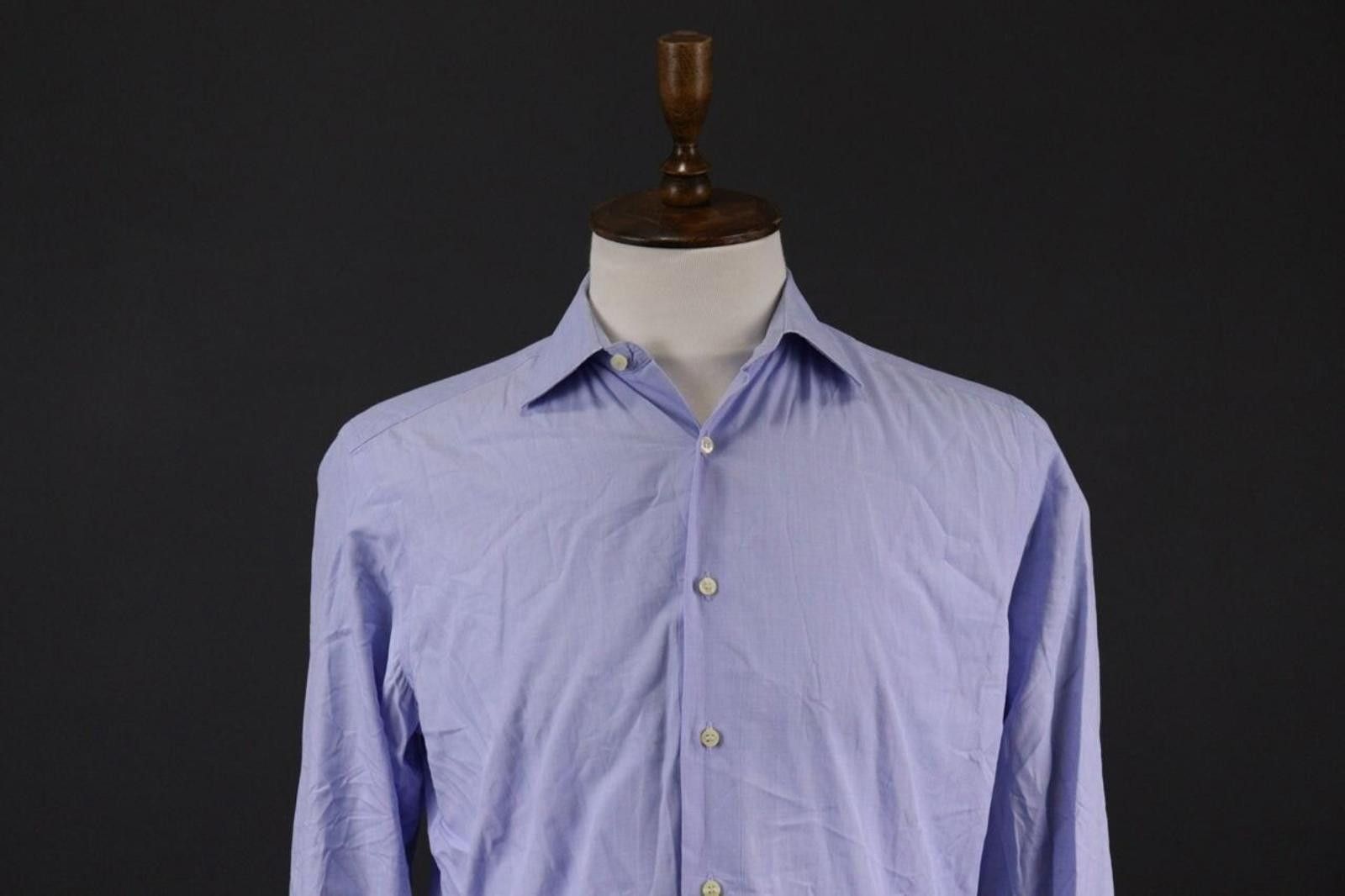 Romeo Gigli Romeo Gigli Milano Blue Long Down Shirt Size 39 / 15 Size US M / EU 48-50 / 2 - 2 Thumbnail