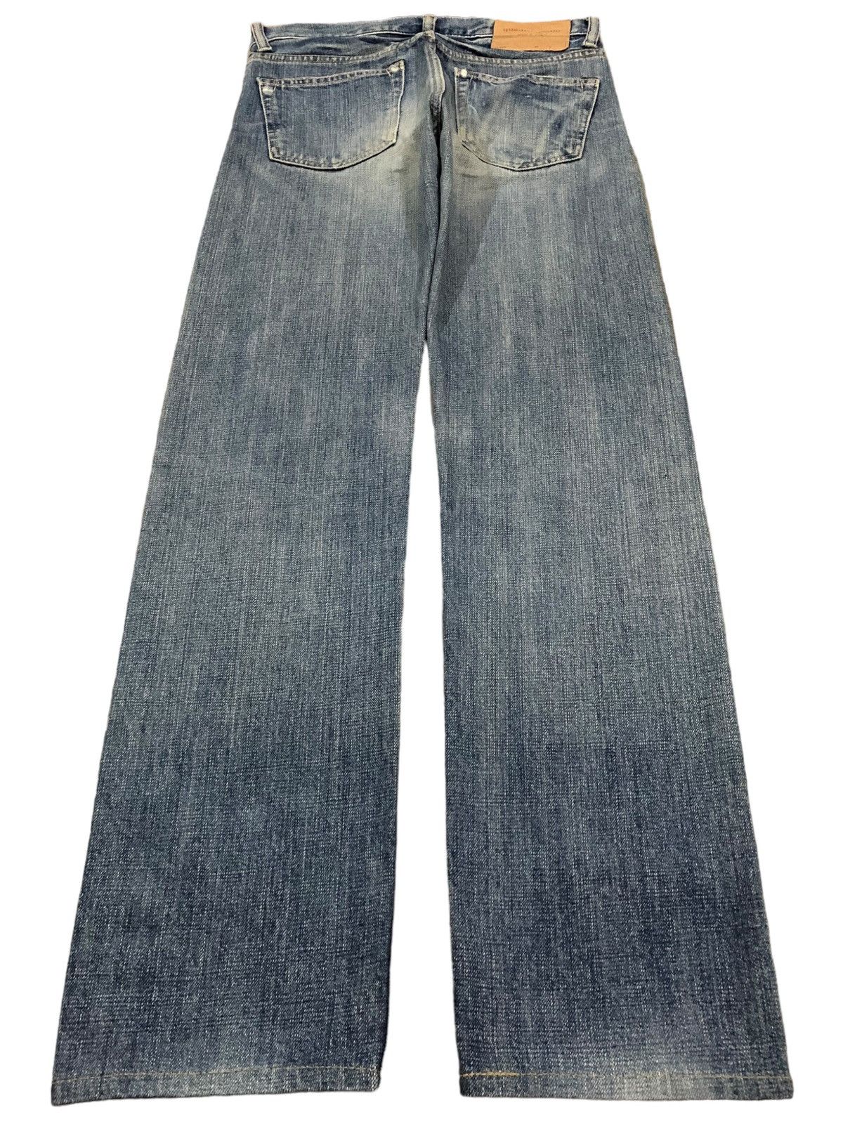 Japanese Brand Vintage Y2K Quadro Medio Button Fly Distressed Grunge Jeans Size US 29 - 2 Thumbnail