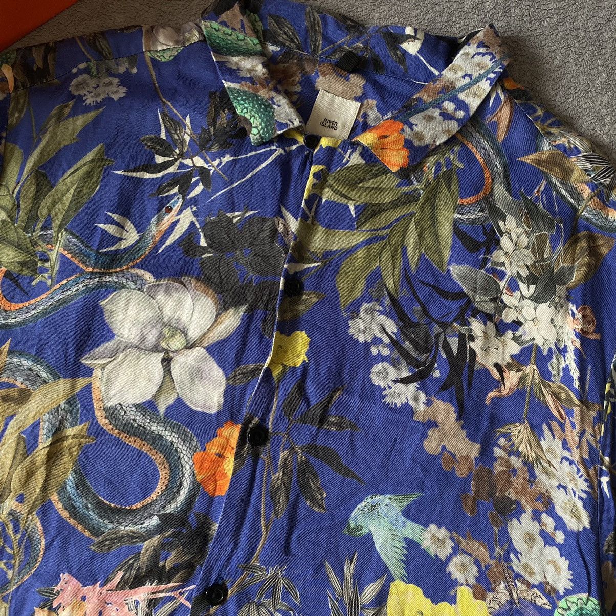 Allsaints Hawaiian Shirt Crazy Art Vintage Japanese Style Y2K Size US L / EU 52-54 / 3 - 3 Thumbnail