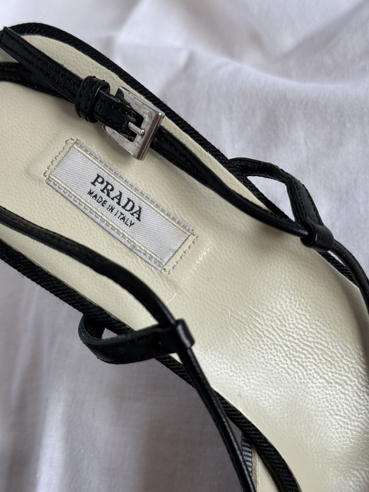 Prada NEW 🚨Prada Vintage Cloth Washed Dyed Black/Blue Mules Size US 8.5 / IT 38.5 - 5 Thumbnail