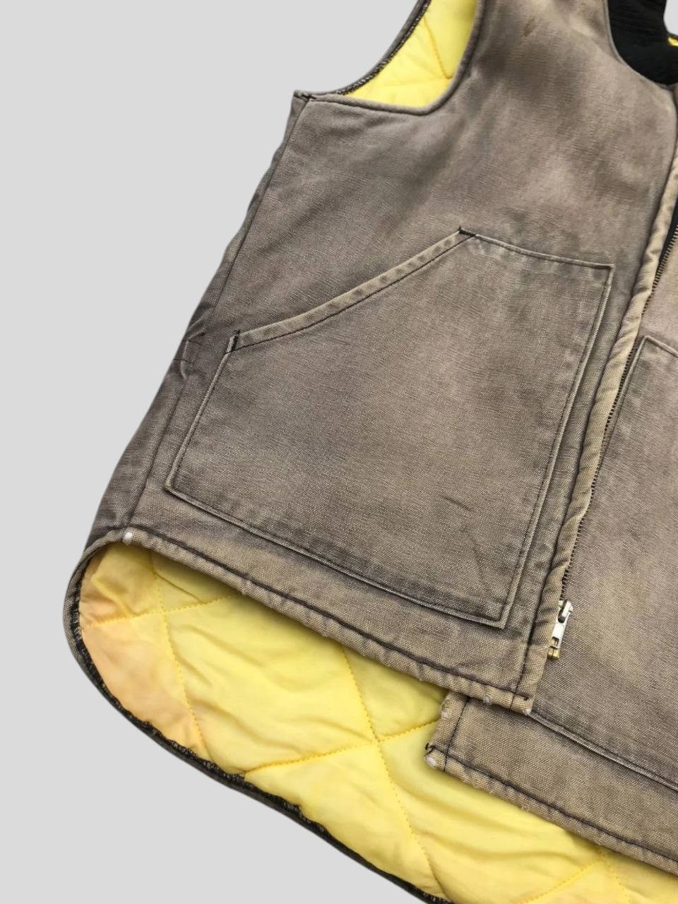 Caterpillar Sunfaded Vintage Caterpillar Duck Canvas Quilted Lined Vest Size US M / EU 48-50 / 2 - 10 Thumbnail
