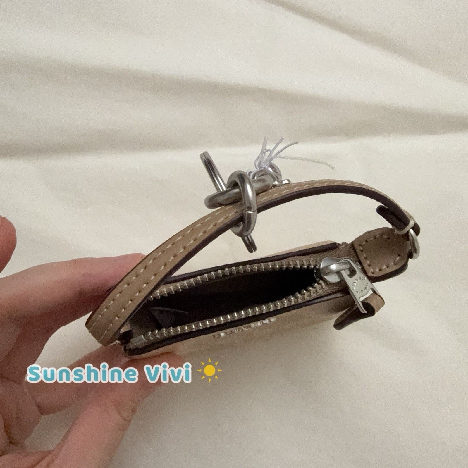 Coach NWT Coach Mini Nolita Bag Charm CX067, Silver/Sand/Taupe Size ONE SIZE - 2 Thumbnail
