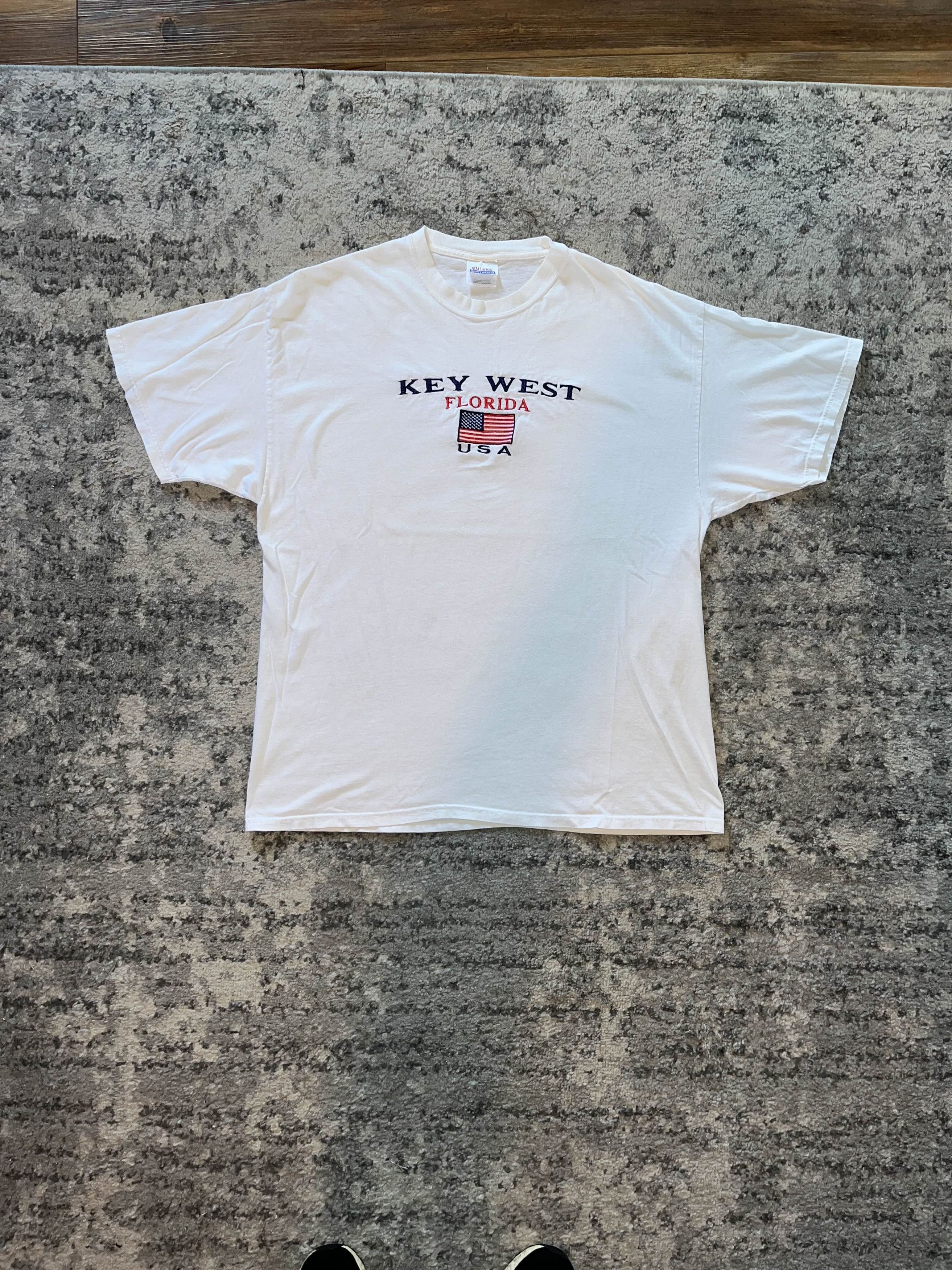 Vintage 00s Key West Florida USA Embroidered Text Shirt Size US XL / EU 56 / 4 - 2 Thumbnail