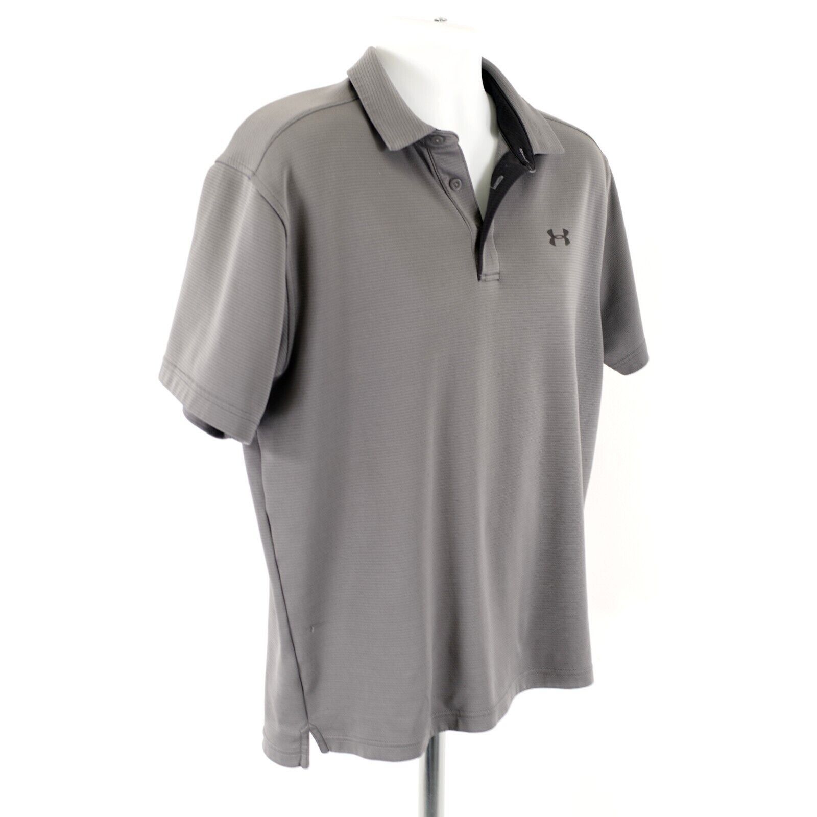 Under Armour Under Armour Heatgear Gray Large Ribbed Silk Collared Polo S Size US L / EU 52-54 / 3 - 8 Thumbnail