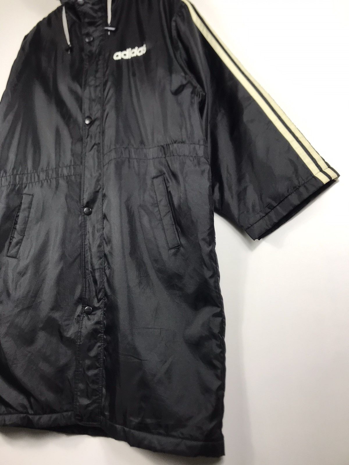 Adidas × Vintage ⚡️Vintage Adidas Hooded Round Stripes Coat Jacket Size US M / EU 48-50 / 2 - 3 Thumbnail