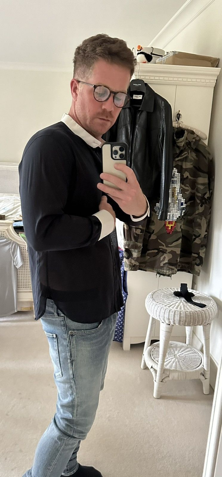 Saint Laurent Paris SS13 Saint Laurent semi sheer dinner Henley grandad shirt 42 Size US L / EU 52-54 / 3 - 4 Thumbnail
