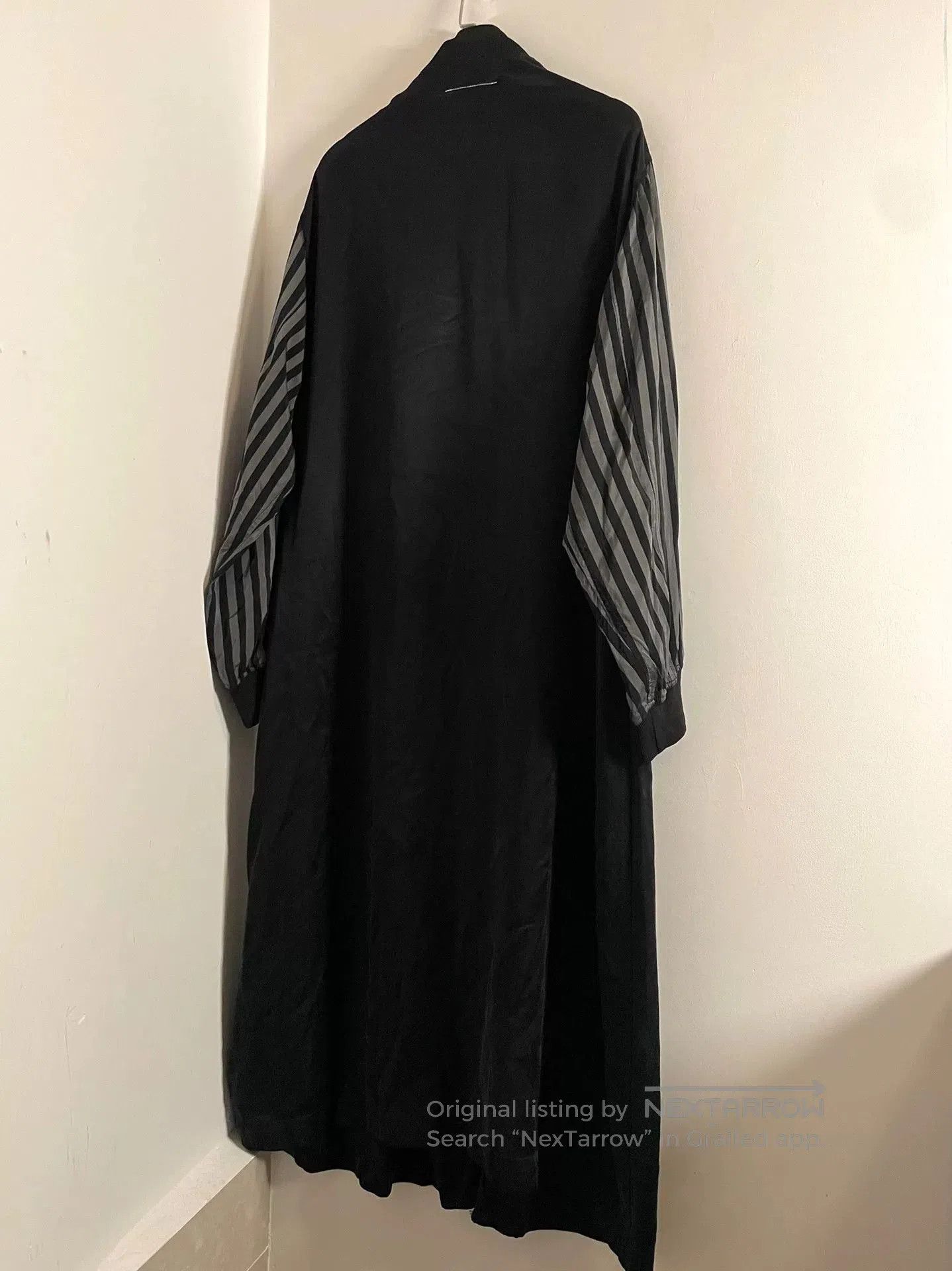 MM6 Maison Margiela Black Striped Long Coat. Size L / US 10 / IT 46 - 5 Thumbnail