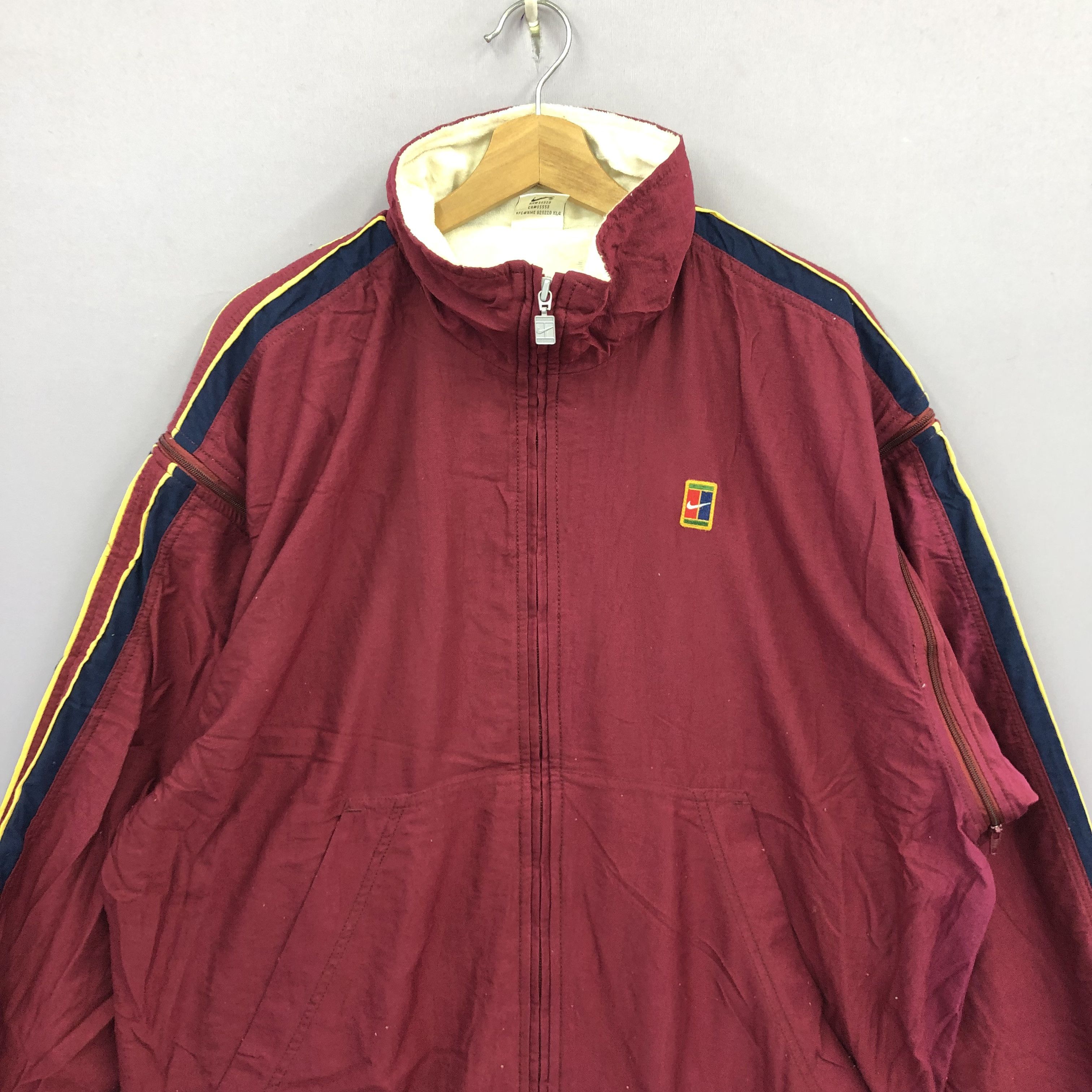 Nike × Vintage Vintage Nike Courts Windbreaker Nike Swoosh Zipper Jackets Size US XL / EU 56 / 4 - 4 Thumbnail
