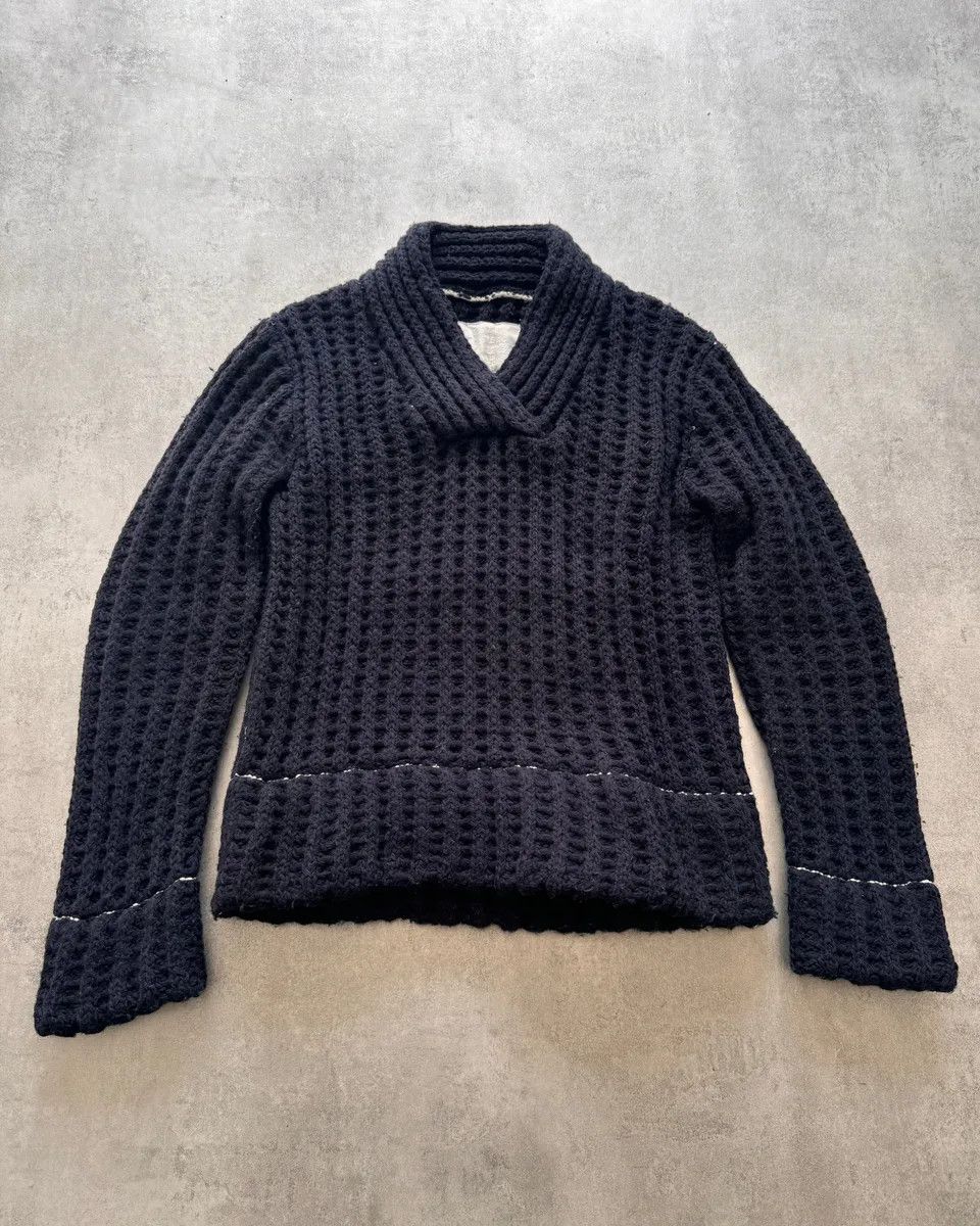 Designer × Maison Margiela × Vintage FW2012 Maison Margiela x H&M Wool Navy Cable Knit Sweater Size US M / EU 48-50 / 2 - 1 Thumbnail
