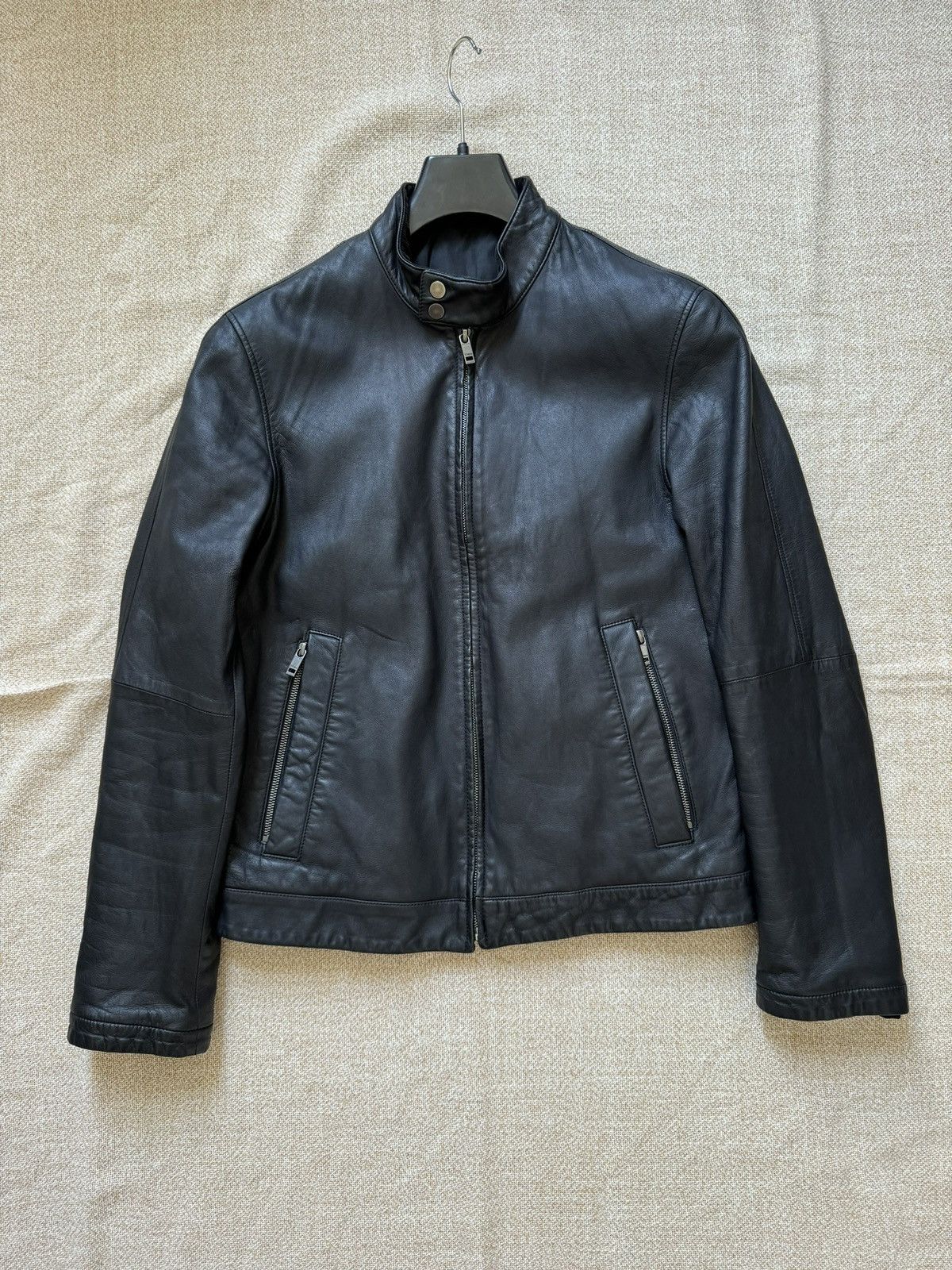 ⚡️ZZegna⚡️Men’s🐑Lamb Skin🐑 Leather Jacket Size 48…