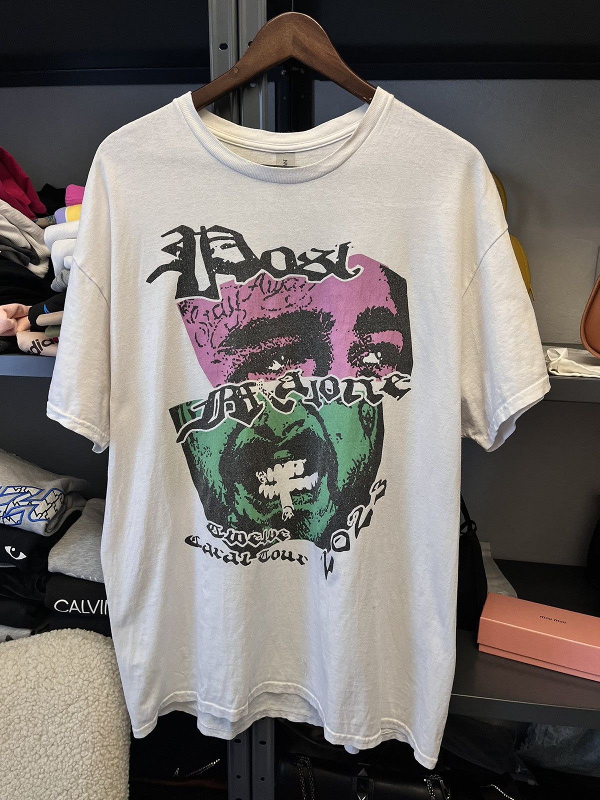 トップス Nettspend Invert Tour Vlone T-Shirt Other Nettspend Invert Tour “Vlone” Tee White + Red + Blue