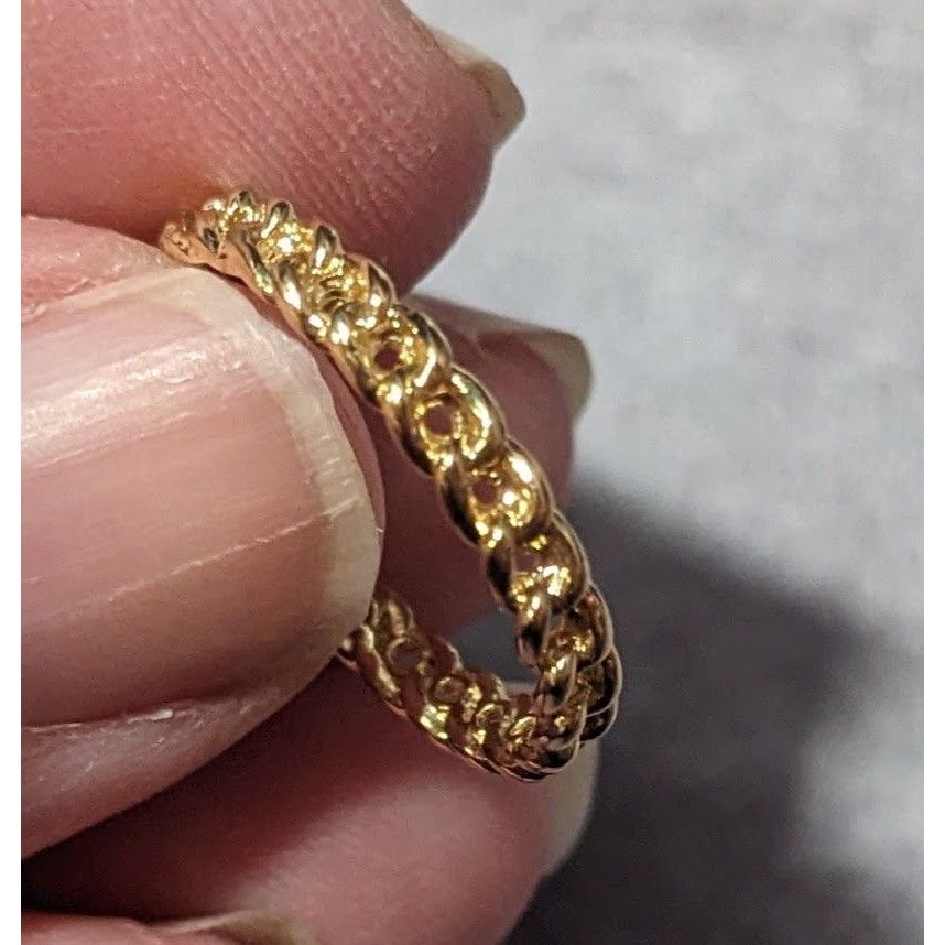 Other Gold Tone Braided Chain Texture Fashion Ring Size 6 Size ONE SIZE - 7 Thumbnail