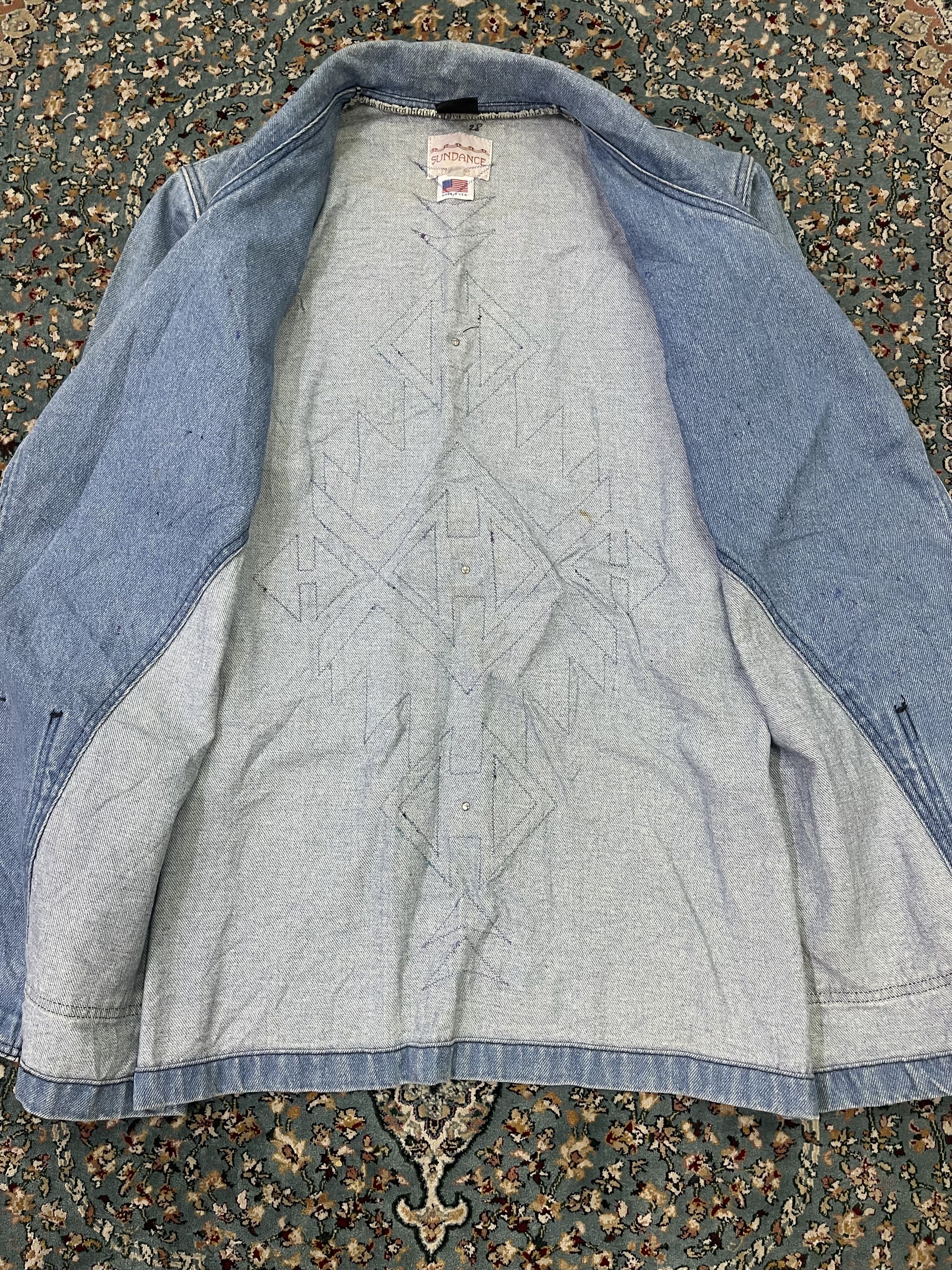 Native × Vintage Vintage 90s Native Navajo Denim Jacket Size US L / EU 52-54 / 3 - 10 Thumbnail
