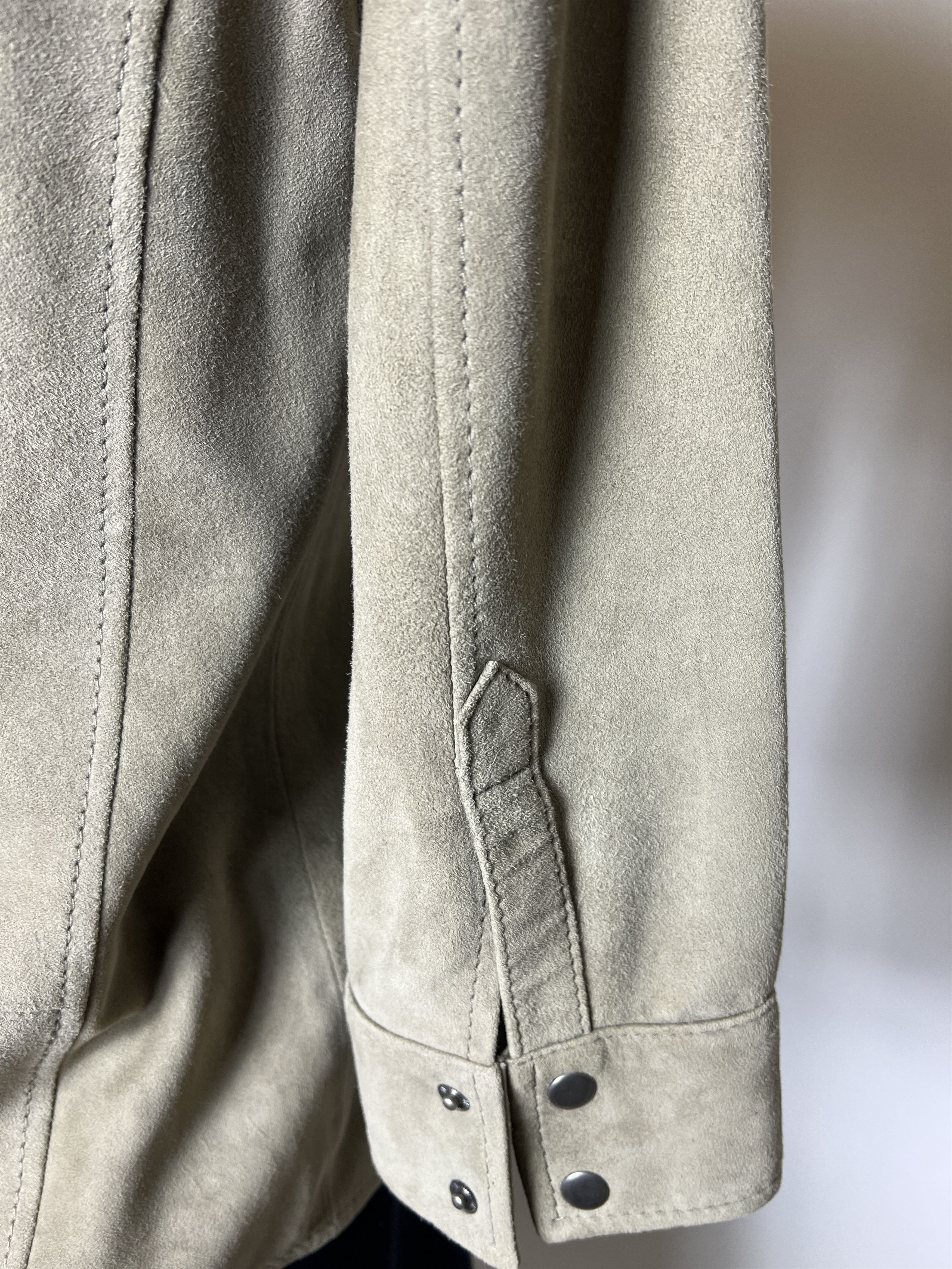 Allsaints ALLSAINTS Women's Beige Suede Leather Top Shirt Jacket Size M / US 6-8 / IT 42-44 - 6 Thumbnail