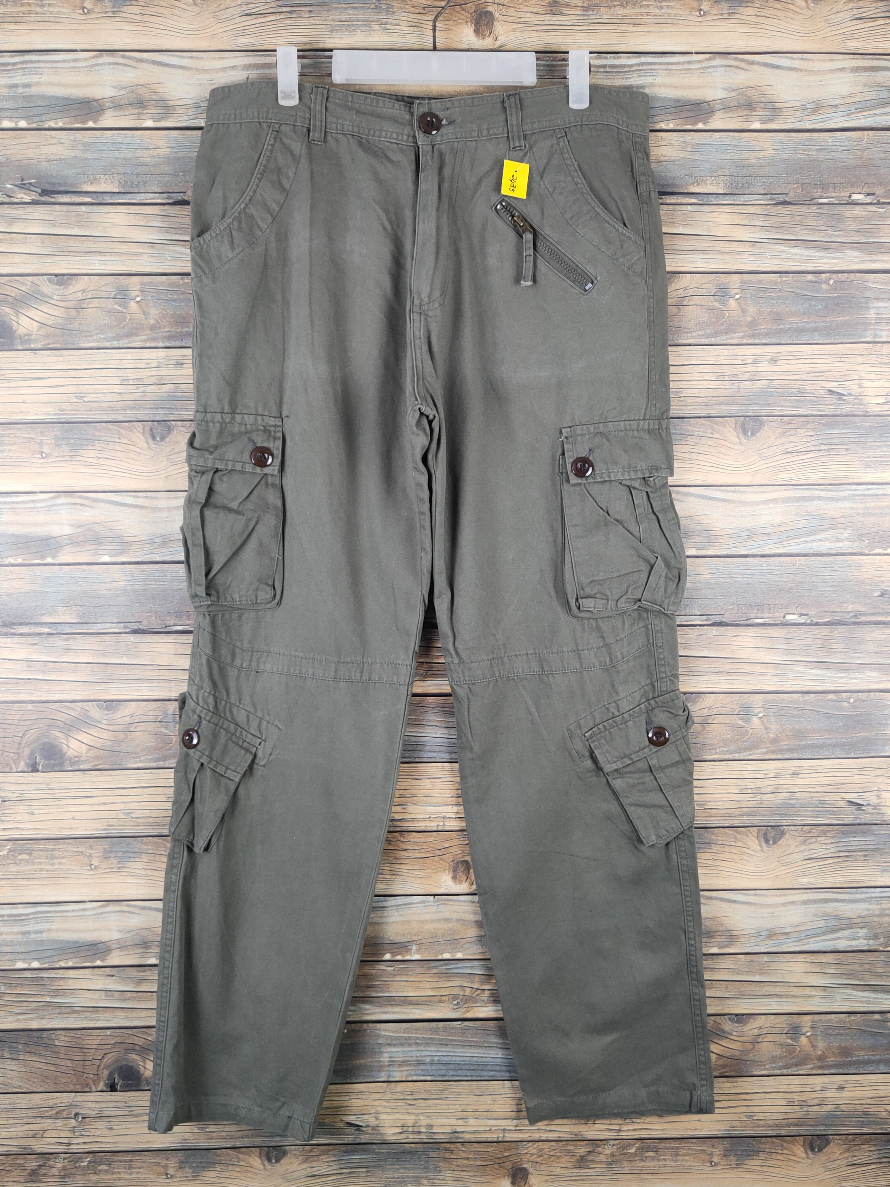 Other DL Japanese Brand Army Green Multipocket Cargo Pants #2435 Size US 34 / EU 50 - 1 Thumbnail