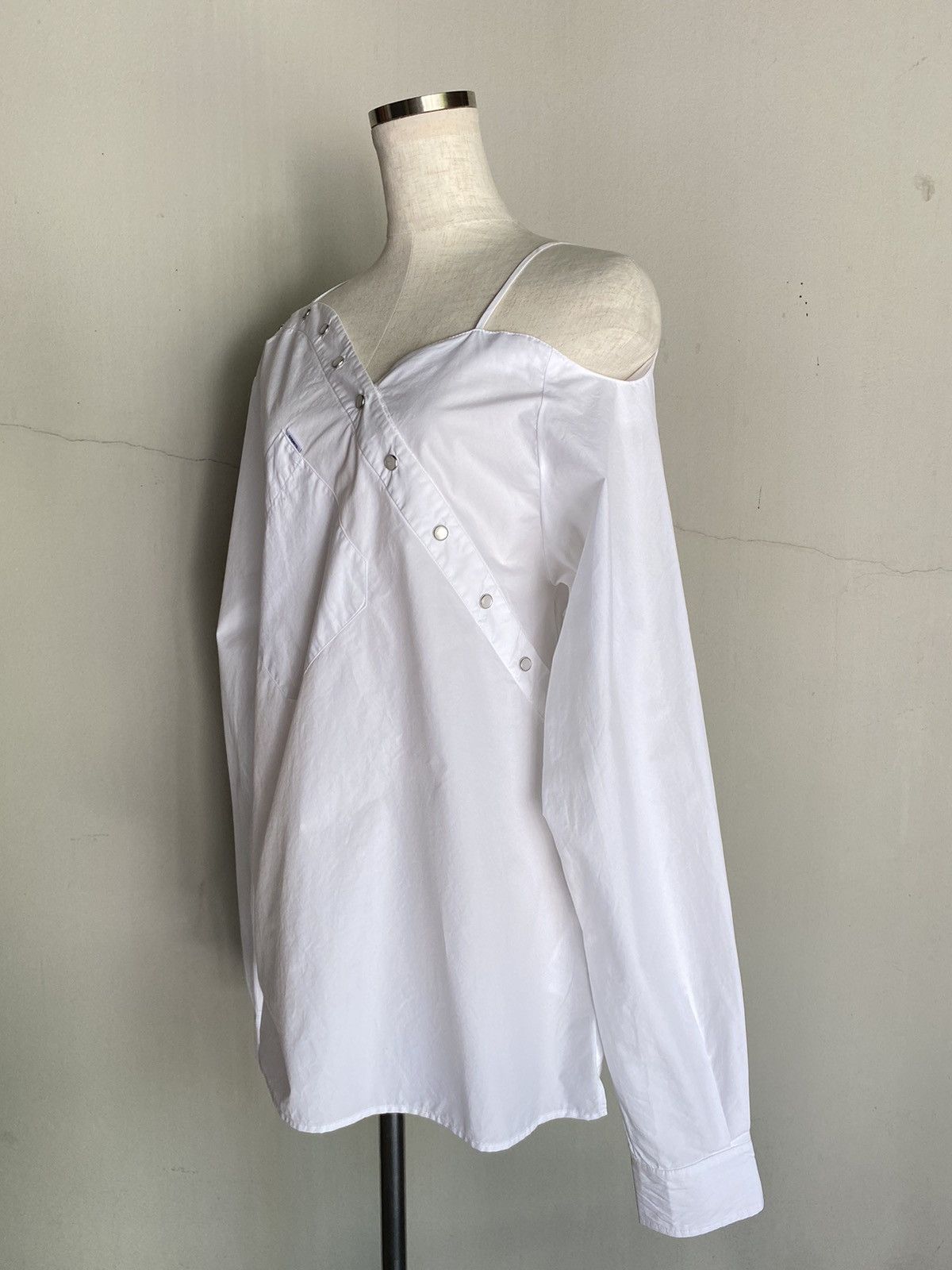 Coperni Coperni Asymmetric White Button-Up Blouse Size XS / US 0-2 / IT 36-38 - 17 Thumbnail
