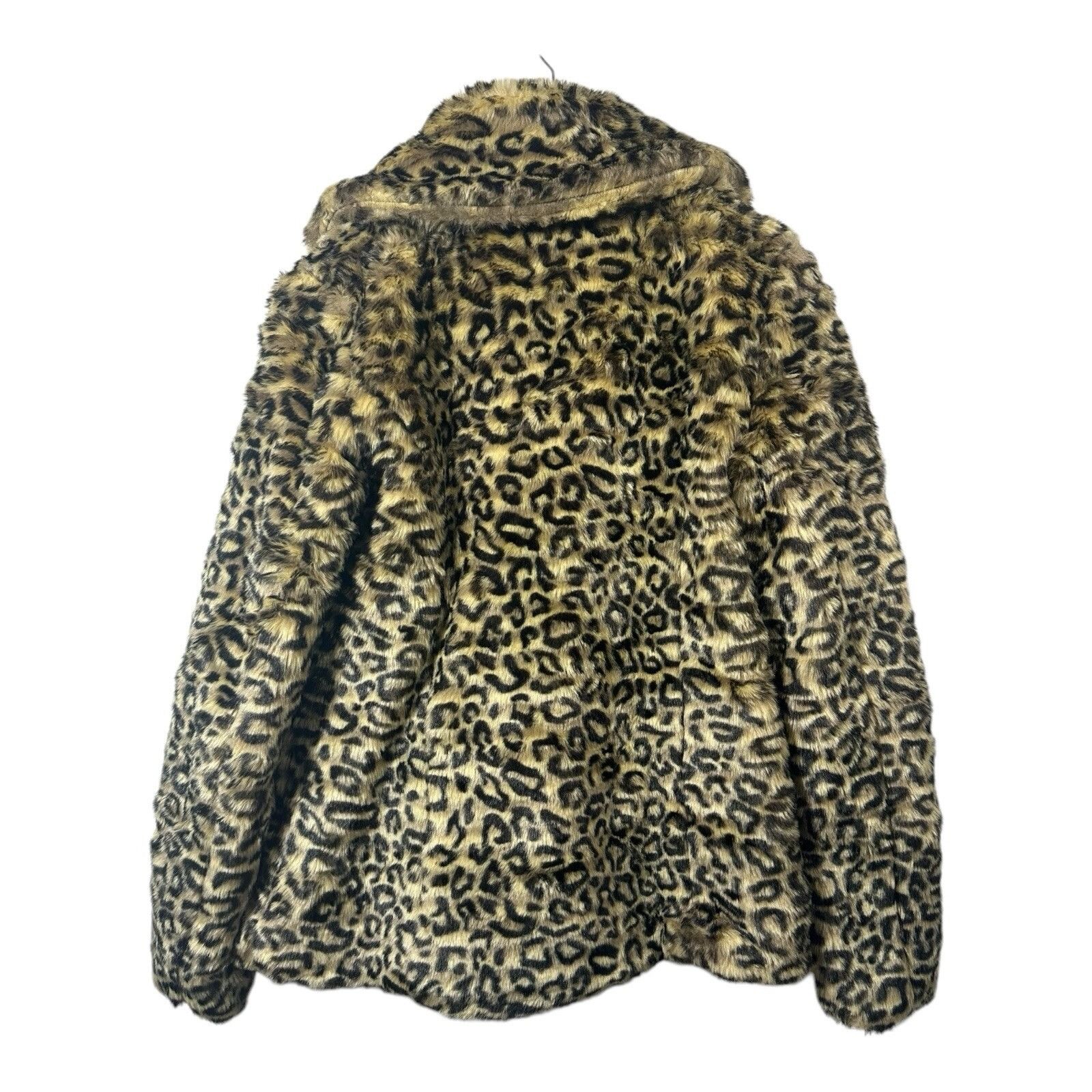 Other Vintage Leopard Faux Fur Coat Women's Y2K Jacket Size S / US 4 / IT 40 - 2 Thumbnail