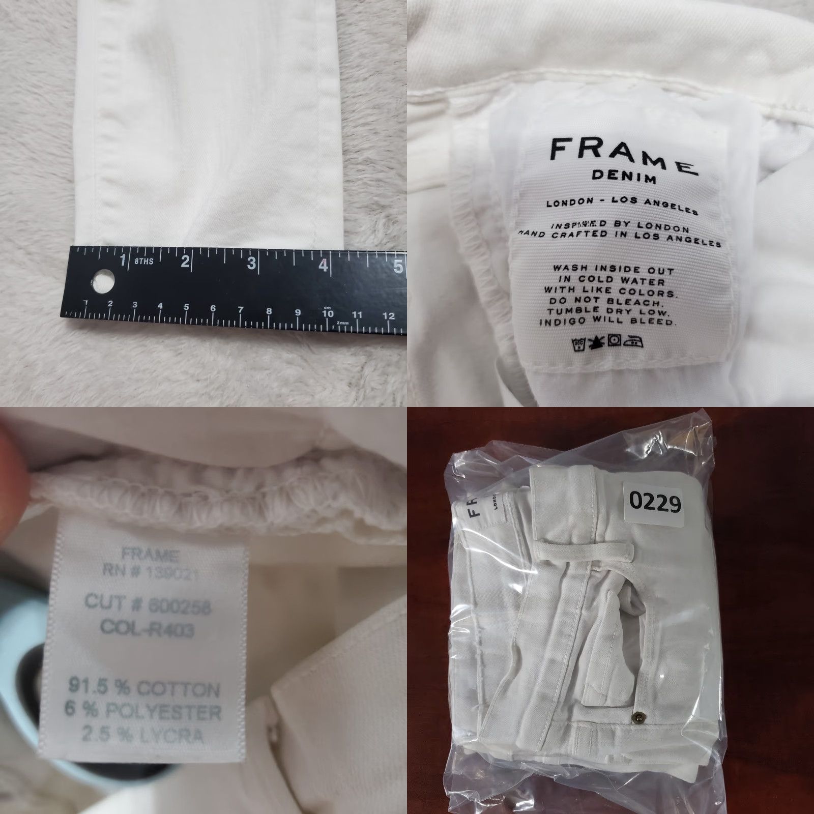 Frame VINTAGE Frame Denim Jeans Women 26 White Le Skinny de Jeanne Stretch Distressed 90s Grunge USA Womens Size 26" / US 2 / IT 38 - 9 Thumbnail