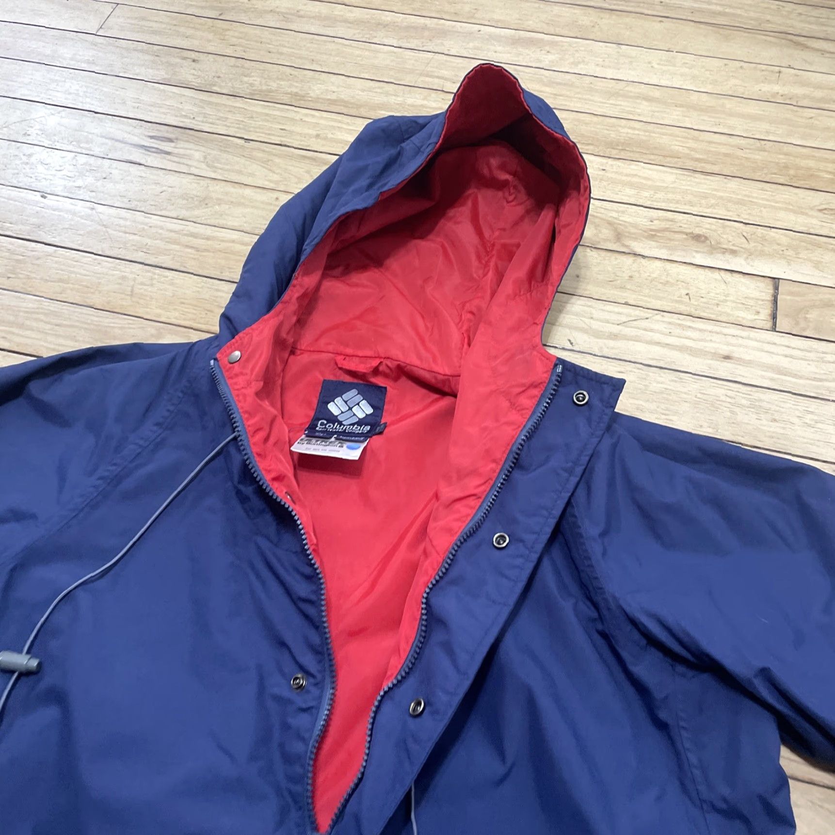 Burlington VINTAGE Columbia Ultrex Burlington Parka Jacket Men M Blue Red Line Coat Stadium 90s Wind Rain Windproof Nylon Parka Mens Jacket Size US M / EU 48-50 / 2 - 4 Thumbnail