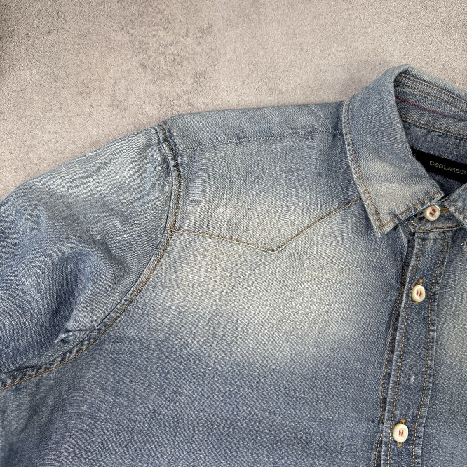 Dsquared2 Dsquared2 Men Denim Shirt Size 46 Blue Cotton Size US M / EU 48-50 / 2 - 9 Thumbnail