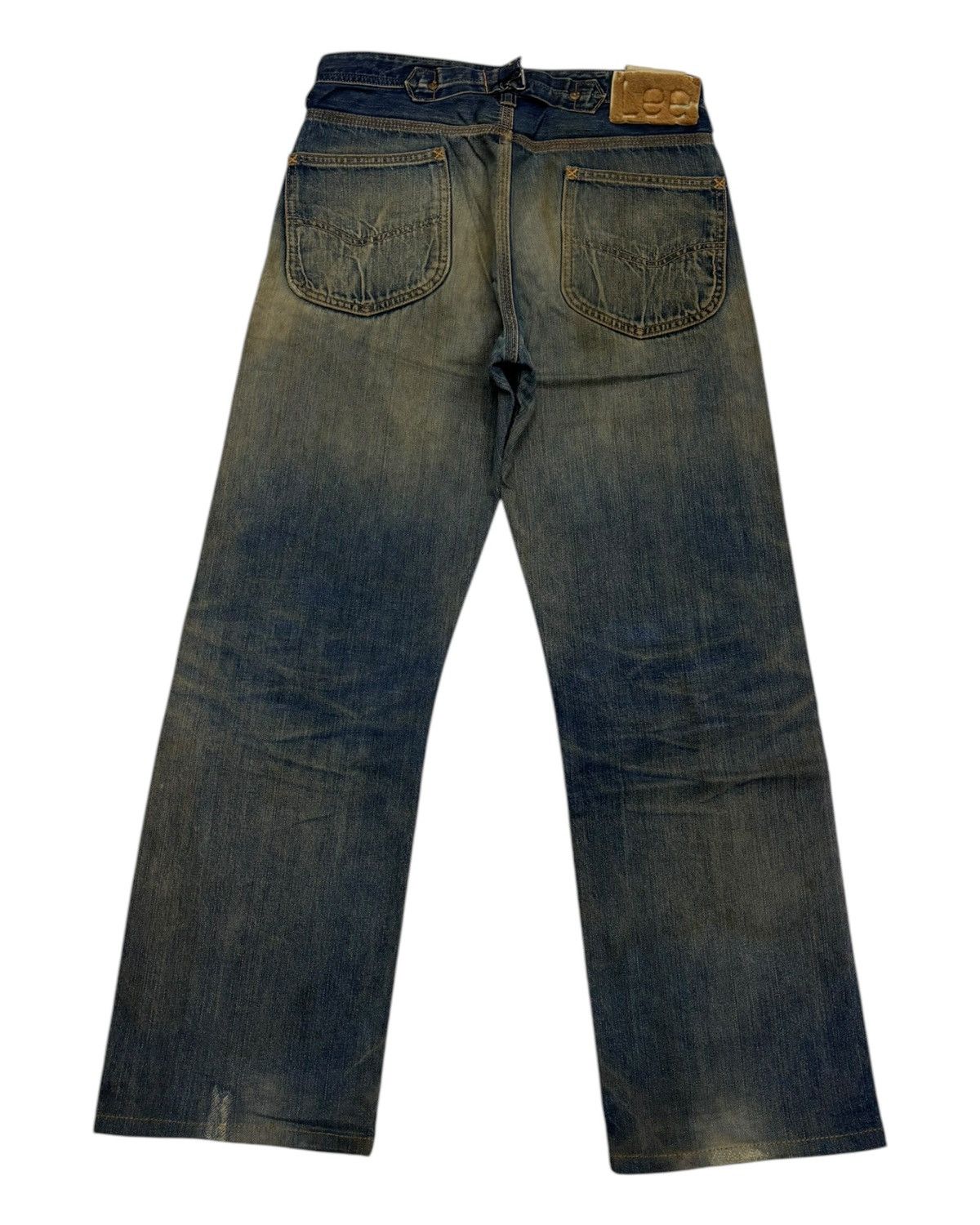 Lee 🔥VINTAGE LEE COWBOY SELVEDGE BUCKLE BACK DISTRESSED DENIM Size US 31 - 4 Thumbnail