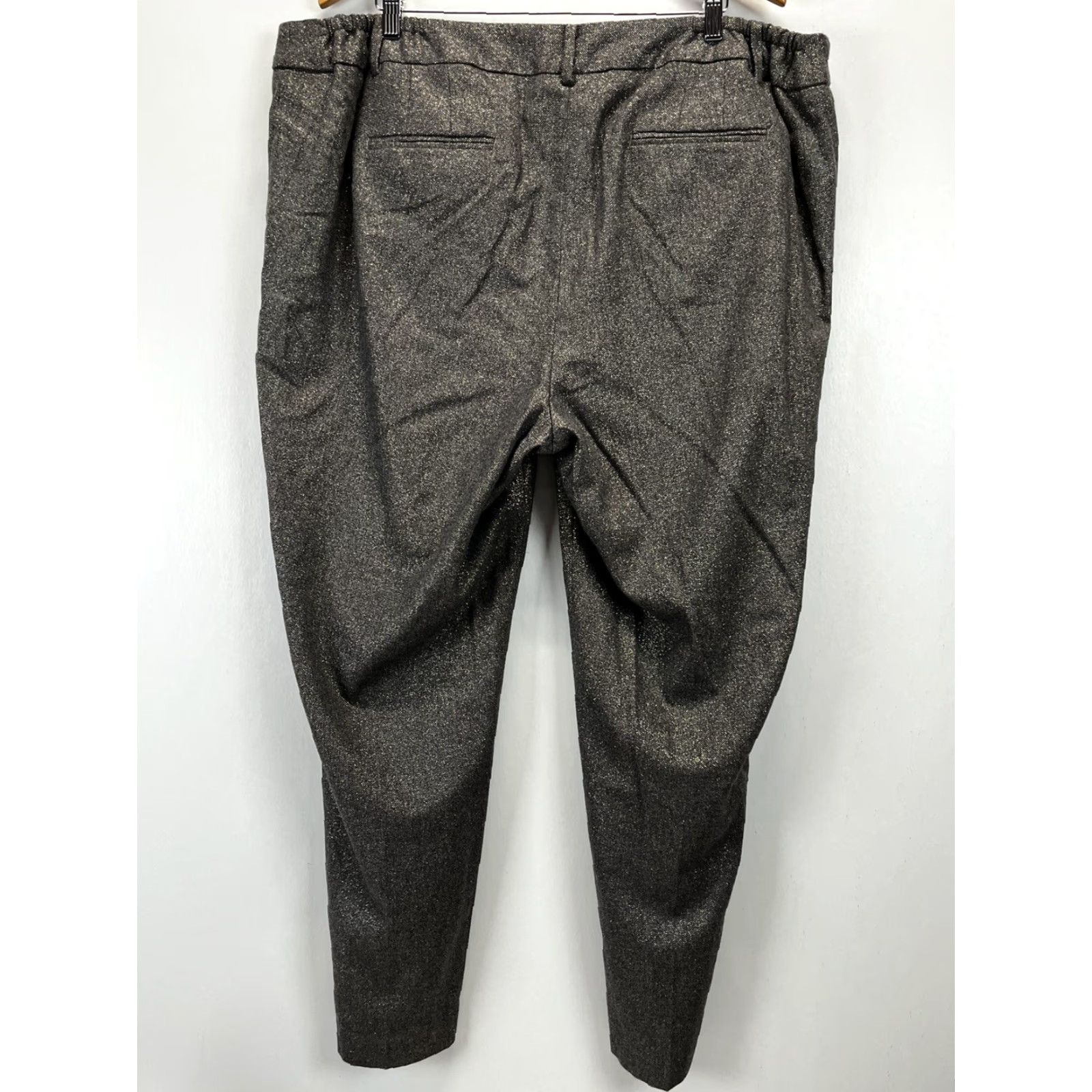 Talbots VINTAGE Talbots High Waist Straight Dress Pants 22W Plus Wool Blend Metallic Thread Gray/Gold Women Womens Size 40" / US 18 - 3 Thumbnail