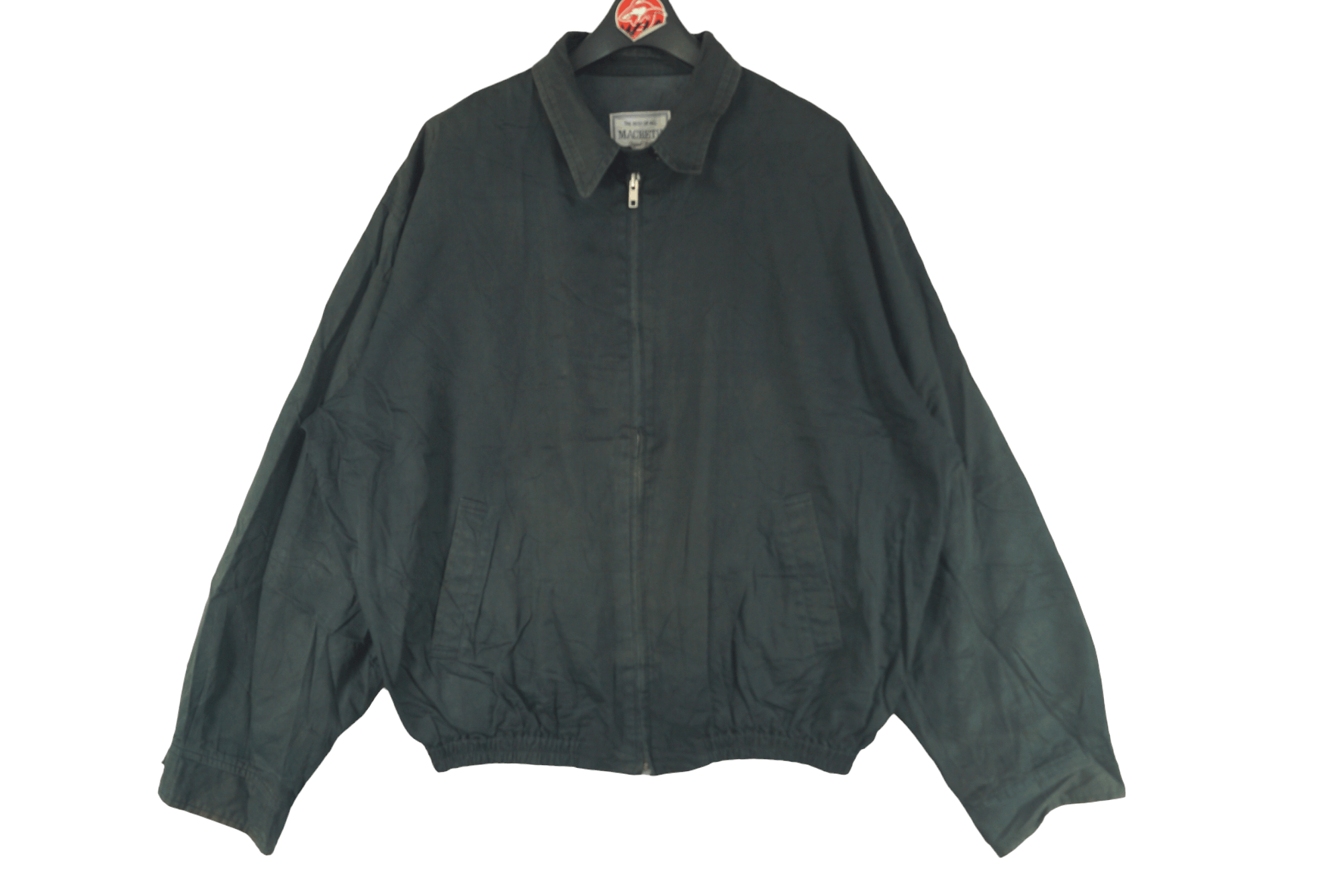 image of Macbeth Jacket Spell Out Backhit Nice Design in Black, Men's (Size Large)