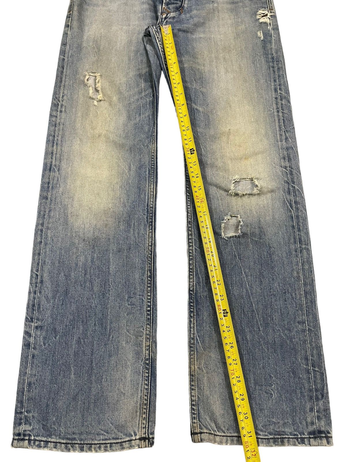 Diesel Vintage 90s Diesel Industry Blue Wash Distressed Jeans Size US 32 / EU 48 - 12 Thumbnail