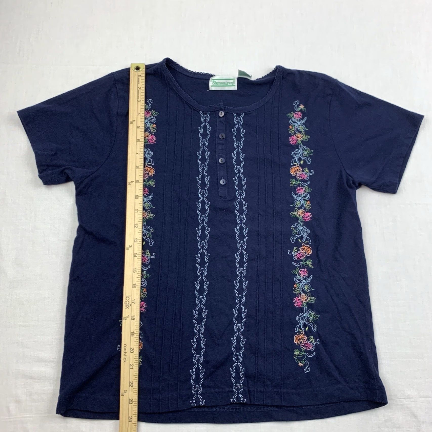 Vintage VINTAGE Shenanigans Shirt Womens L Blue Floral Flower 90s Cute Nature Flower Shenanigans Womens L Shirt 90s Blue Floral Size L / US 10 / IT 46 - 4 Thumbnail