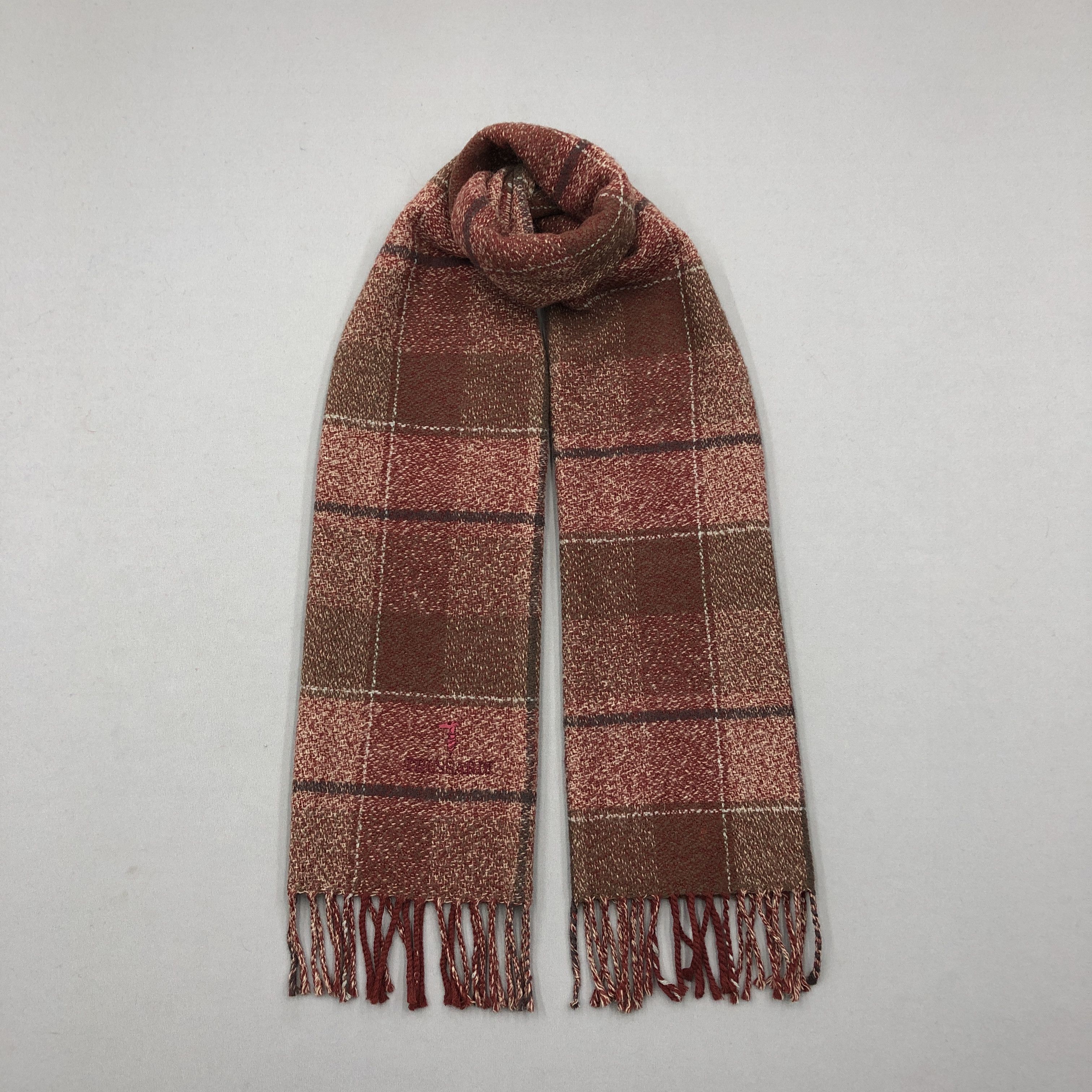 Trussardi Vintage Trussardi Scarf Muffler Wool Winter Fringe Scarves Size ONE SIZE - 1 Thumbnail