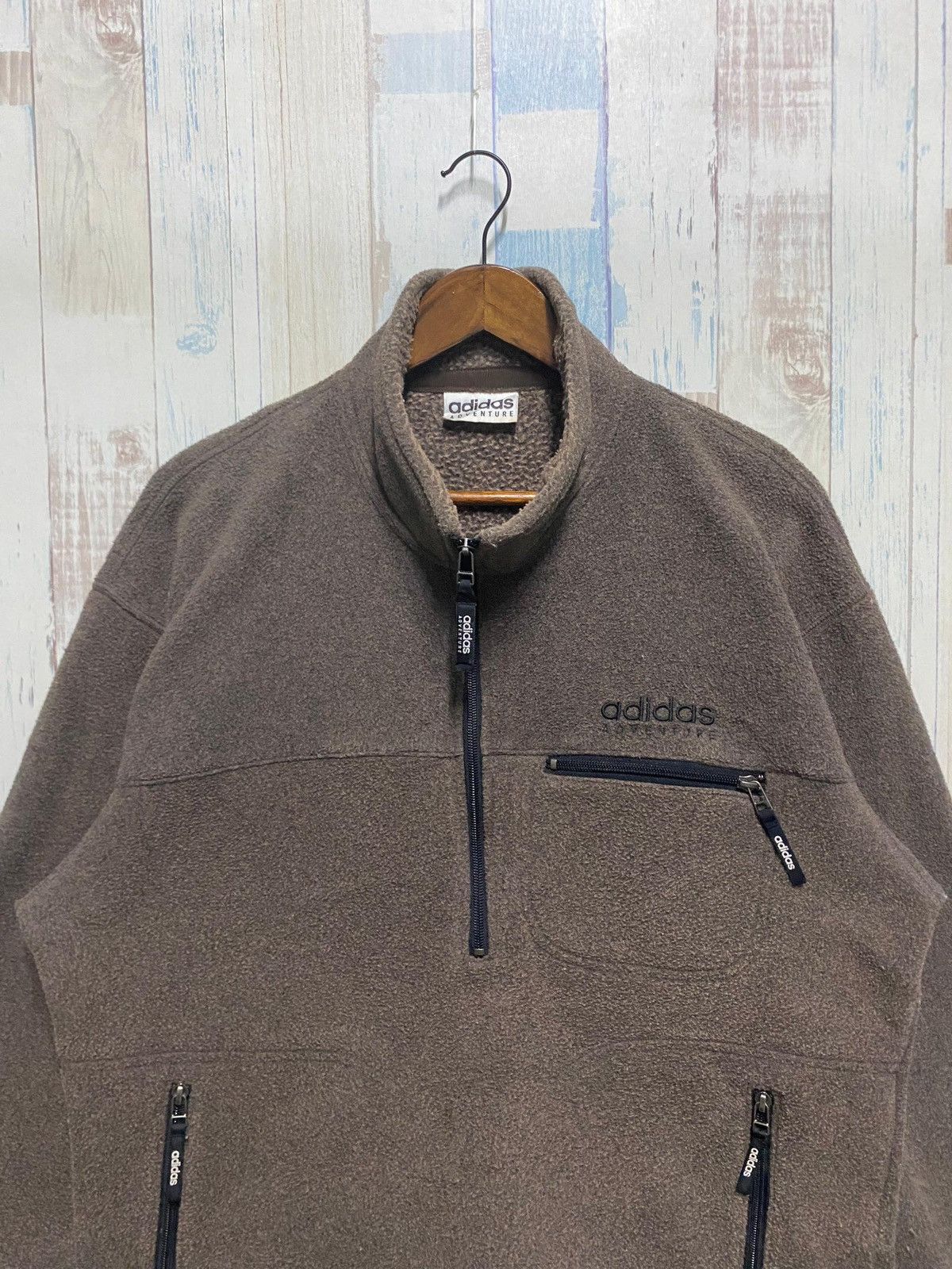 Adidas Vintage 90s Adidas Adventure Half Zip Fleece Size US L / EU 52-54 / 3 - 3 Thumbnail