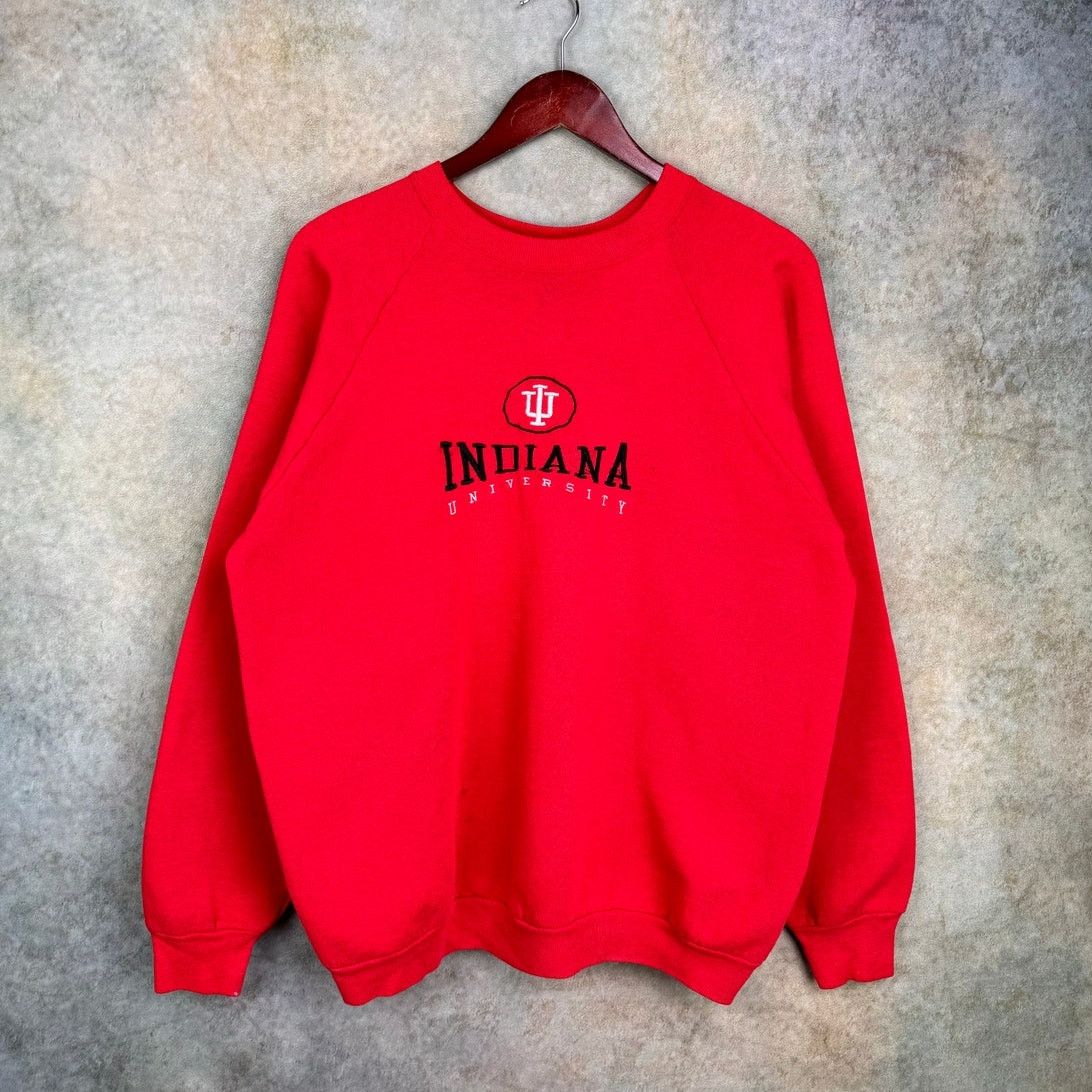 Vintage VTG 80s Indiana Hoosiers Raglan Sweatshirt Sz XL Red Size US XL / EU 56 / 4 - 2 Thumbnail