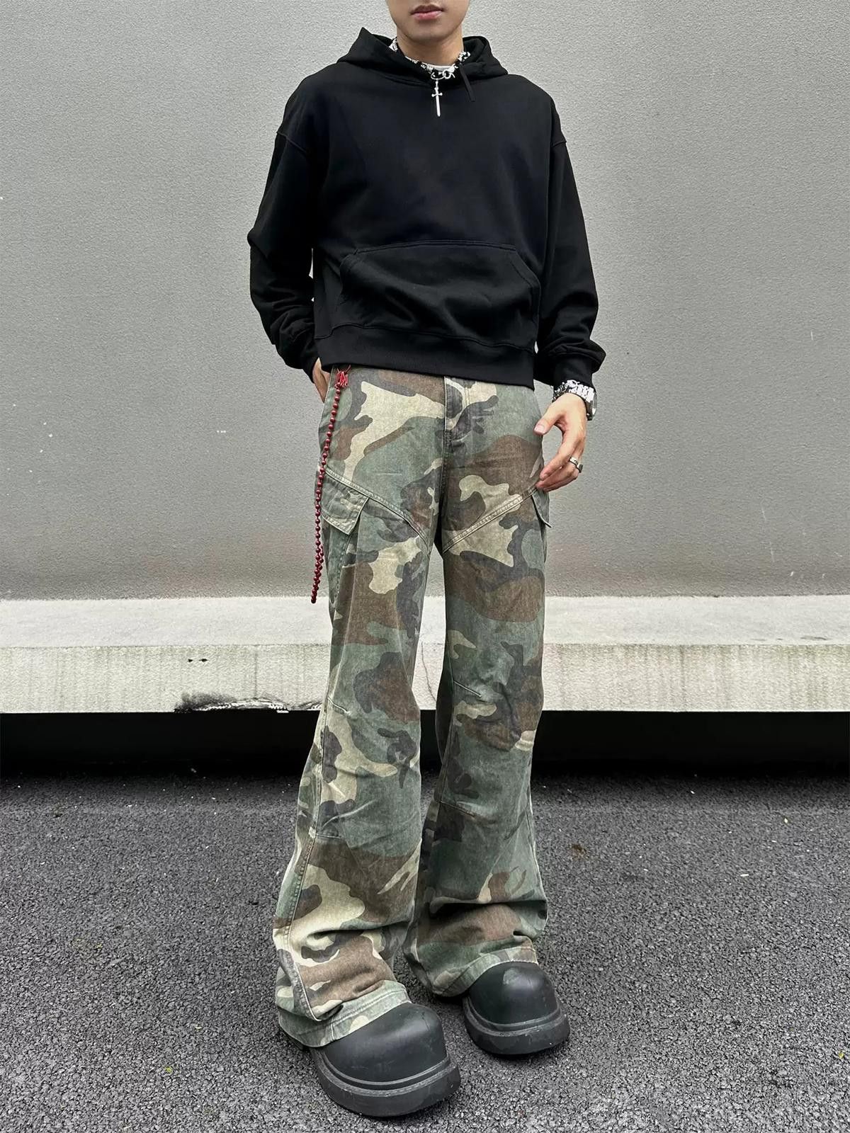 Other Camouflage Cargo Stacked Pants, Flared Trousers Size US 32 / EU 48 - 1 Thumbnail