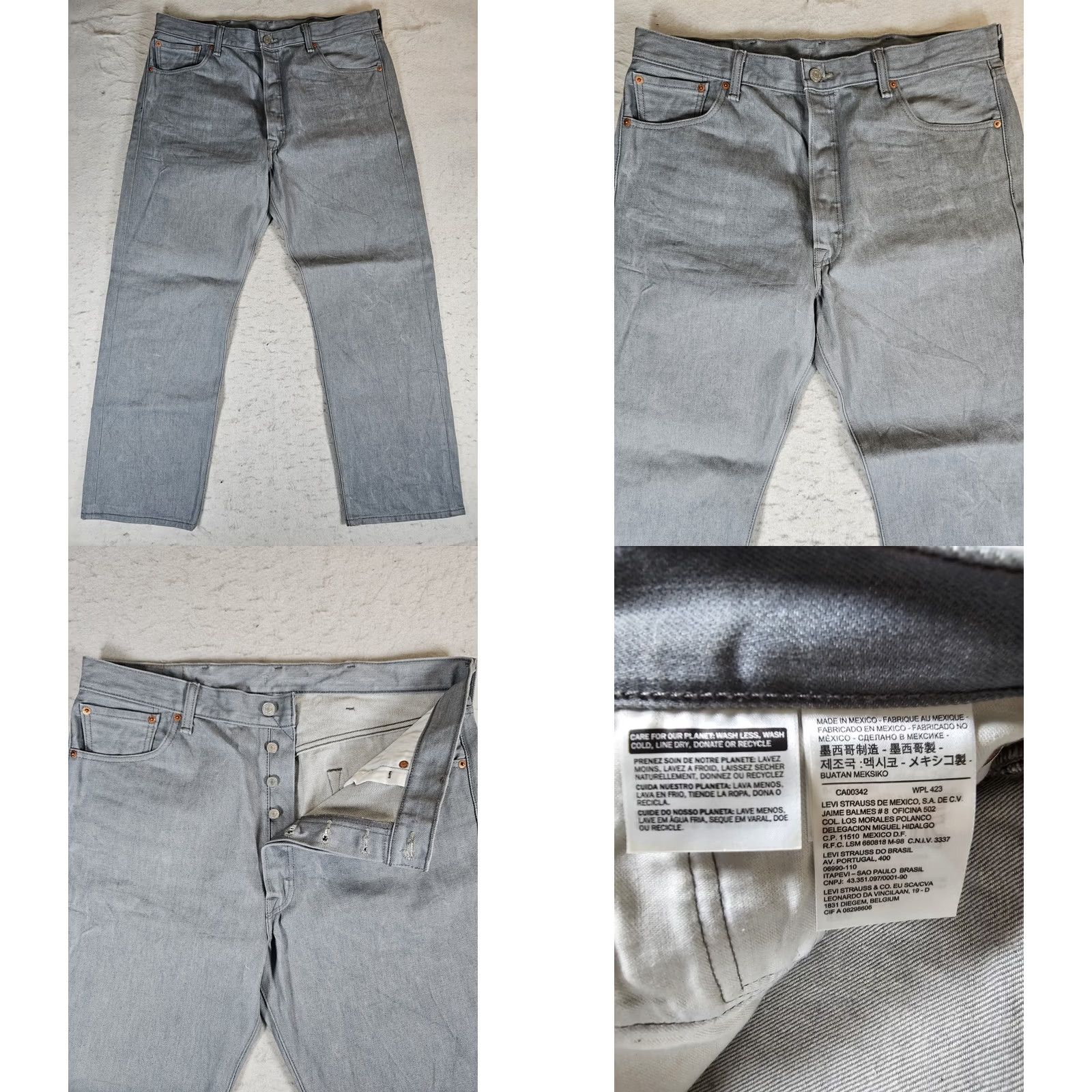 Levi's Vintage Levi's 501 Jeans Straight Leg Button Fly Denim Jeans Gray Mens 38x30 Retro 90s Regular Fit Size US 38 / EU 54 - 8 Thumbnail