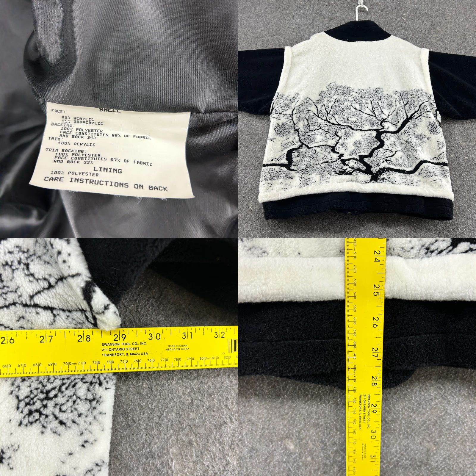 Vintage VINTAGE Denali Jacket Women 3X Black White Fleece Full Zip Nature Theme Bomber Jacket 90s Womens Size XXL / US 16-18 / IT 52-54 - 8 Thumbnail