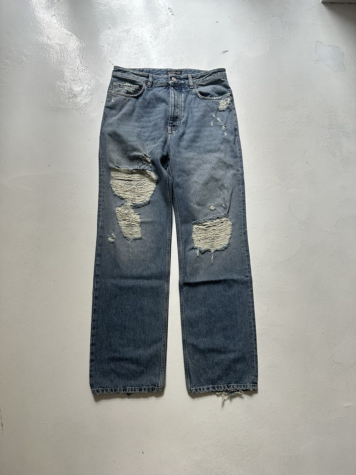 Balenciaga Ripped Medium Fit Jeans Size US 33 - 1 Thumbnail