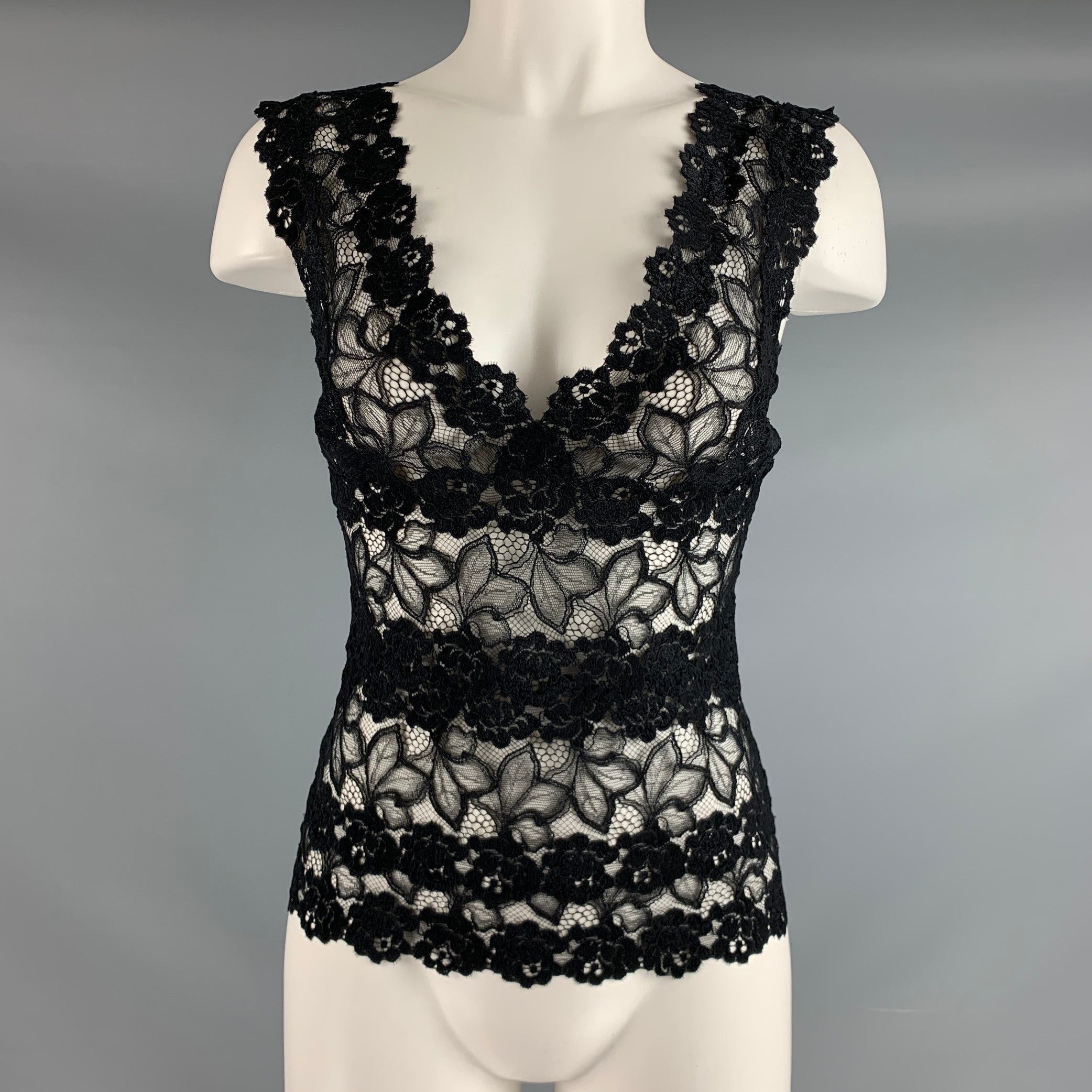 image of Josie Natori Black Nylon Spandex Sleeveless Dress Top, Women's (Size Small)