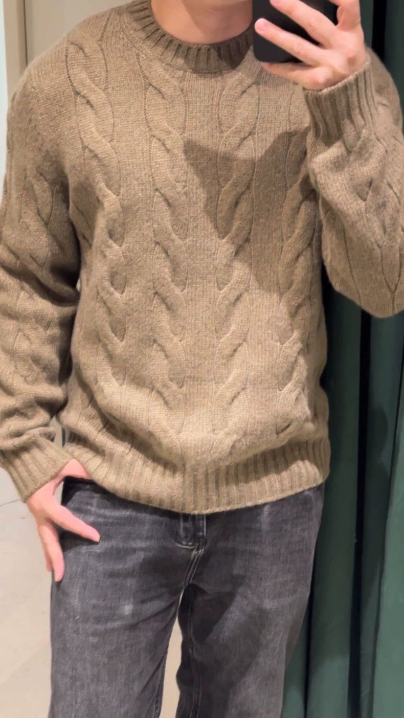 Loro Piana LORO PIANA Men's casual thick cashmere sweater 100% cashme Size US S / EU 44-46 / 1 - 1 Thumbnail
