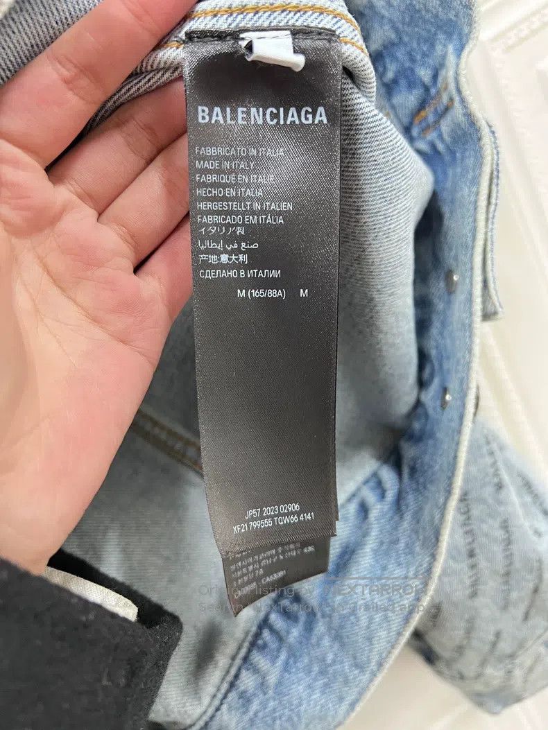 Balenciaga Balenciaga Full Print Logo Long Sleeve Denim Jacket Size US M / EU 48-50 / 2 - 4 Thumbnail