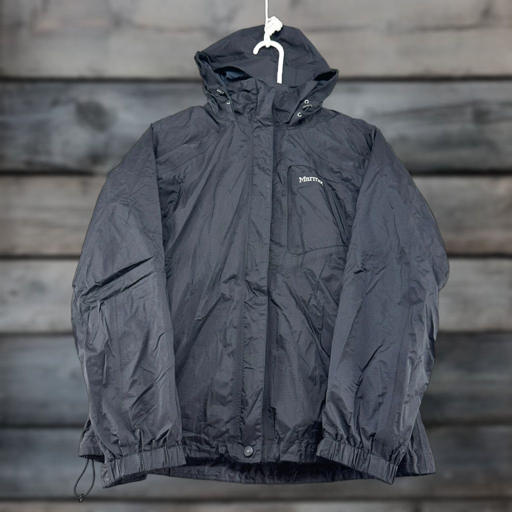 Marmot Marmot Jacket Womens Medium Black Windbreaker Hooded Taped Seams Nylon Rain Coat Windbreaker Jacket Womens Medium Black Size M / US 6-8 / IT 42-44 - 1 Thumbnail