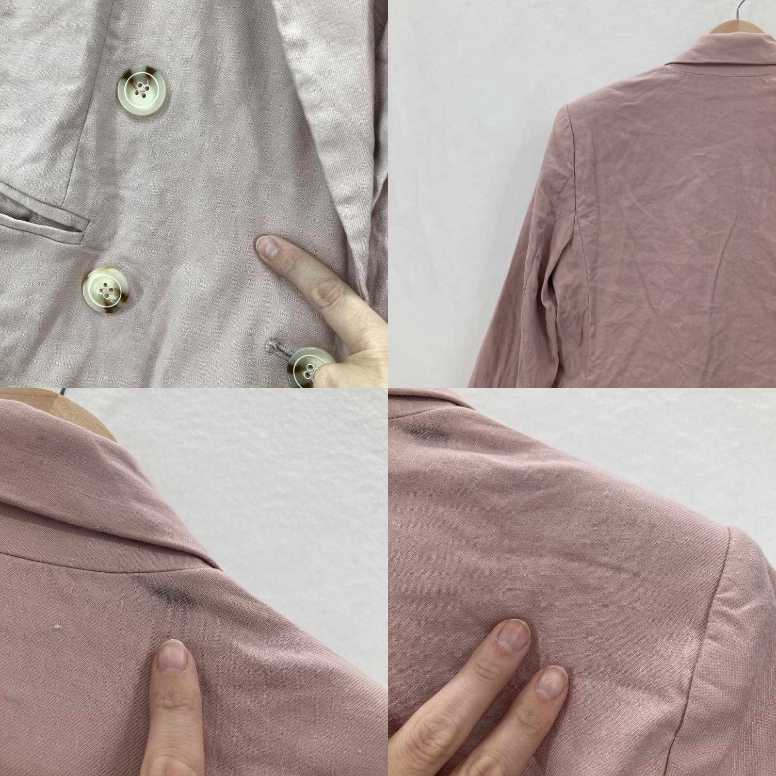 Anthropologie Maeve Blazer Womens Medium Pink Linen Blend Double Breasted Office Shirt Size M / US 6-8 / IT 42-44 - 9 Thumbnail
