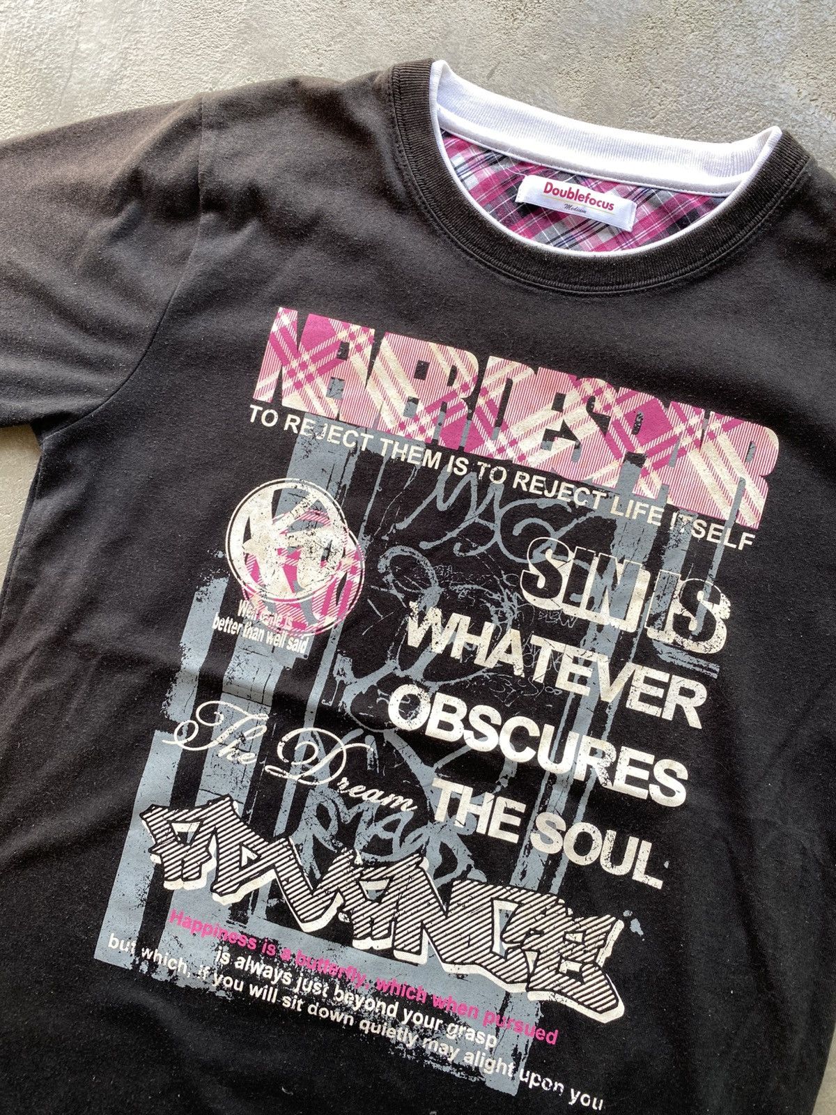 Beauty Beast × Hysteric Glamour × If Six Was Nine Doublefocus Poem Japanese Double Layer Tshirt Size US M / EU 48-50 / 2 - 4 Thumbnail