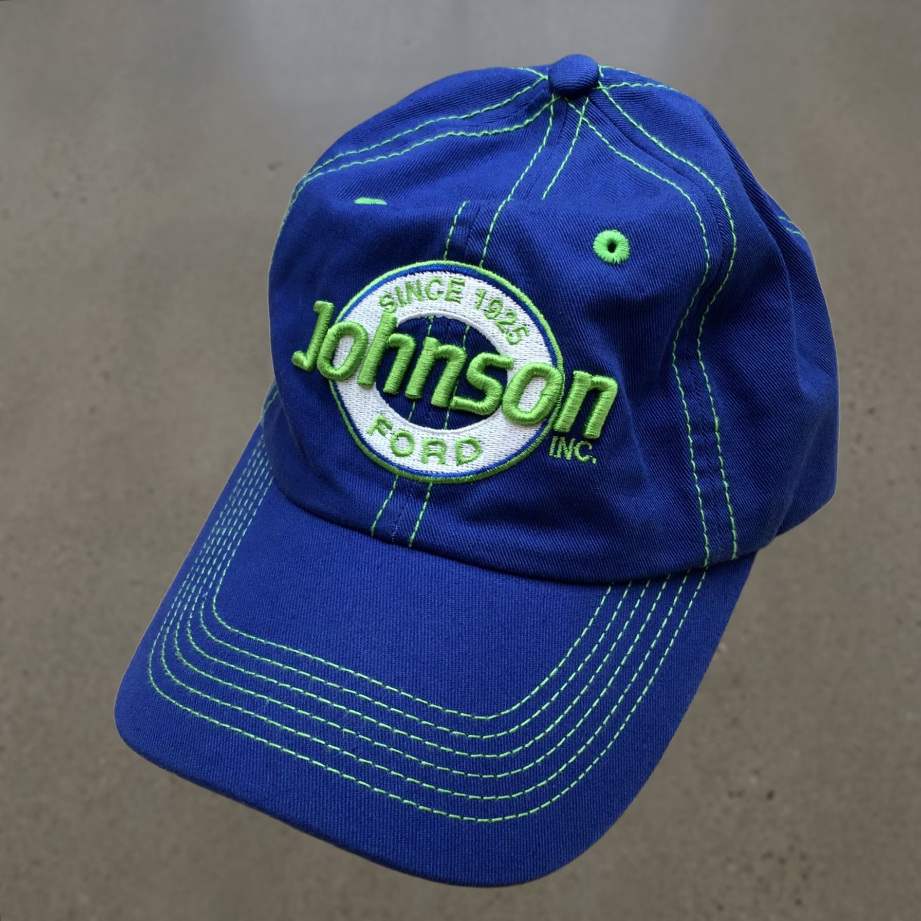 Good American Johnson ADG Baseball Cap Mens Blue OS Adjustable Curved Brim Embroidered Logo Size ONE SIZE - 1 Thumbnail