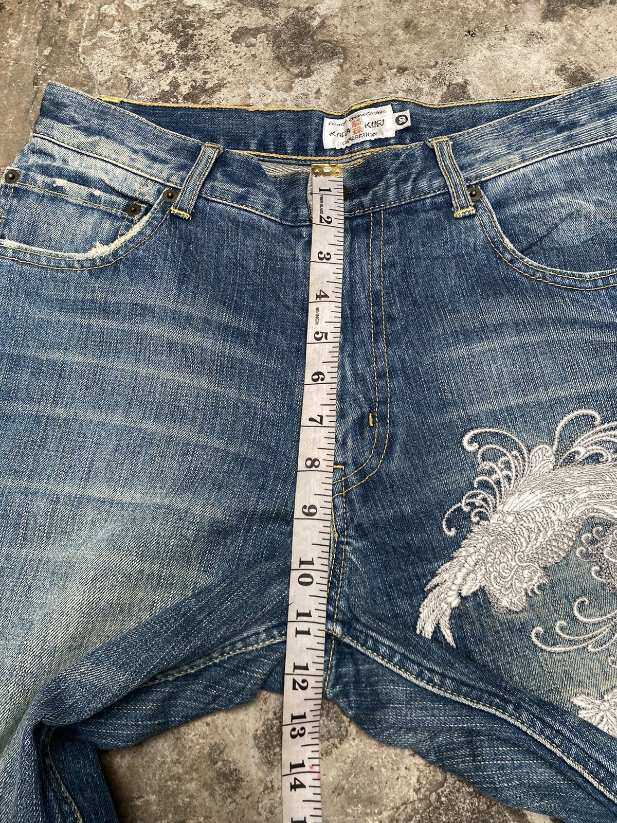 Karakuri Tamashii Karakuri Embroidered Dragon Japanese Denim Size US 32 / EU 48 - 10 Thumbnail
