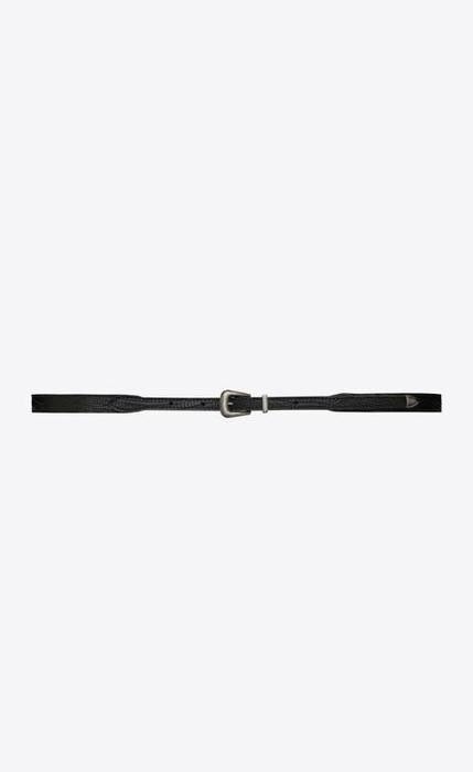 Saint Laurent Paris o1bcso1str1224 Size: 95 /Folk Buckle Thin Belt in Black Size ONE SIZE - 1 Thumbnail